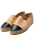CC Logo Espadrilles Size 41 Tan/Black