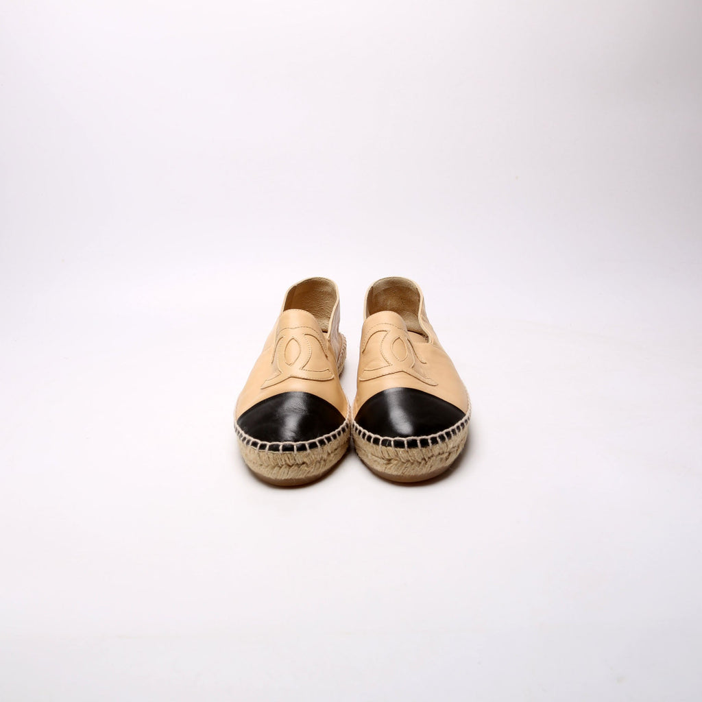 CC Logo Espadrilles Size 41 Tan/Black