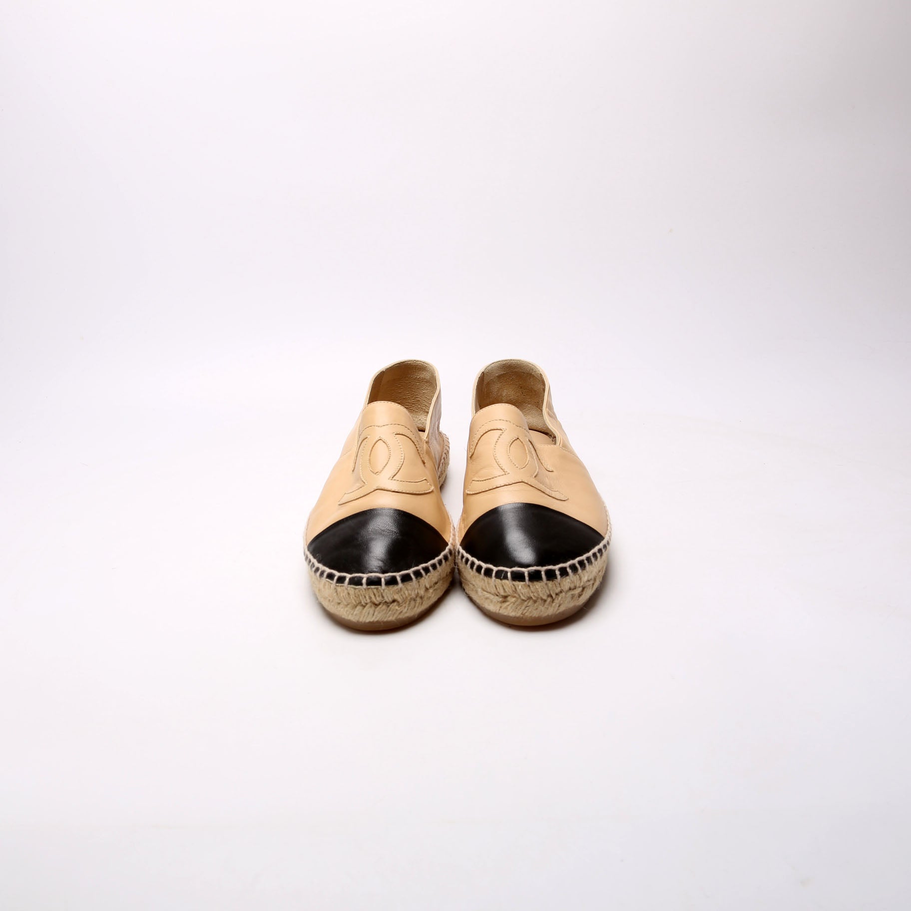 CC Logo Espadrilles Size 41 Tan/Black