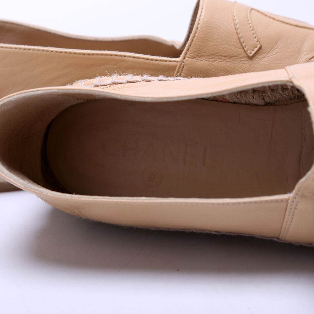CC Logo Espadrilles Size 41 Tan/Black