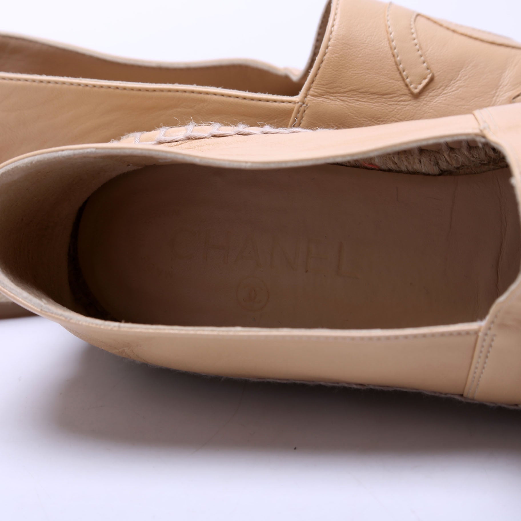 CC Logo Espadrilles Size 41 Tan/Black