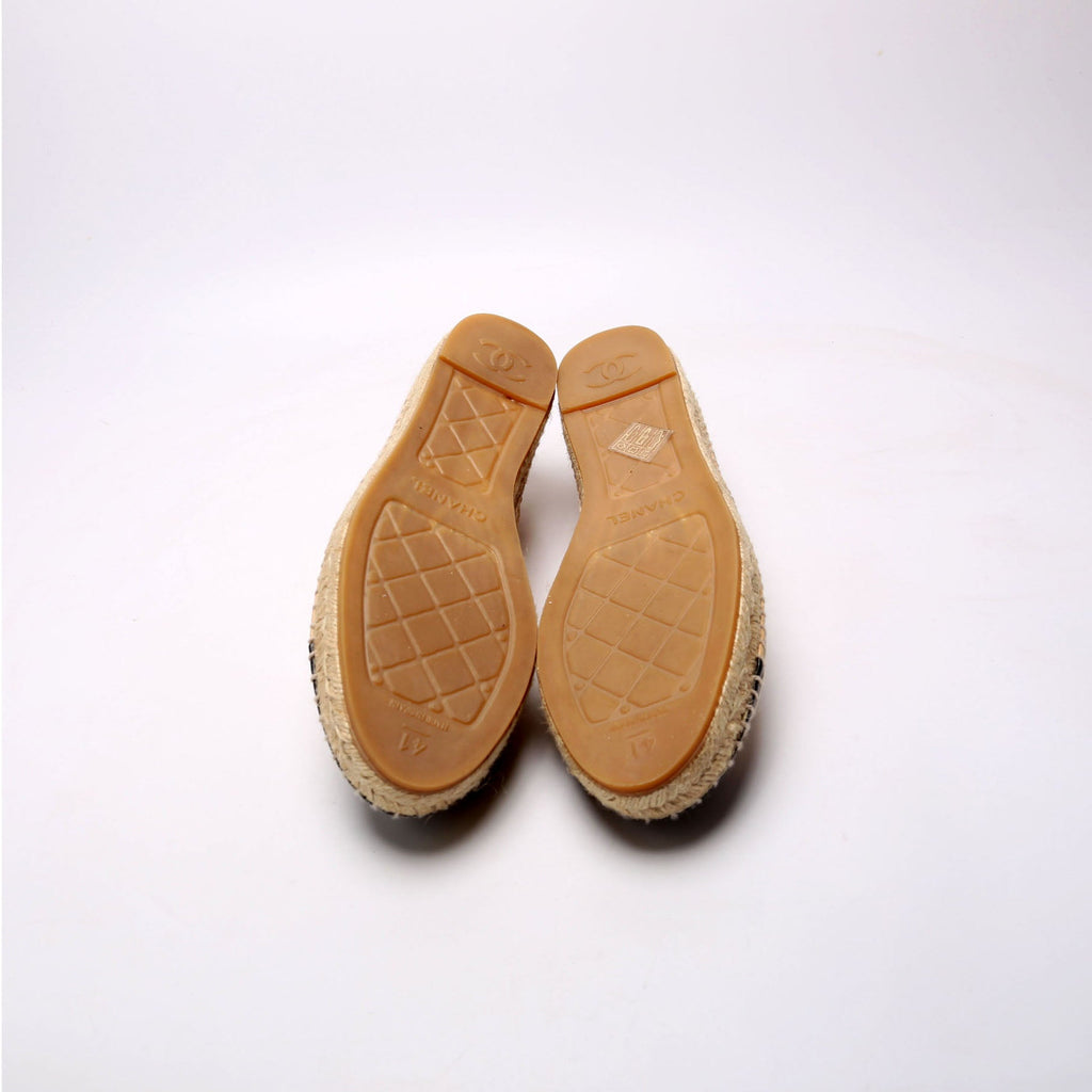 CC Logo Espadrilles Size 41 Tan/Black