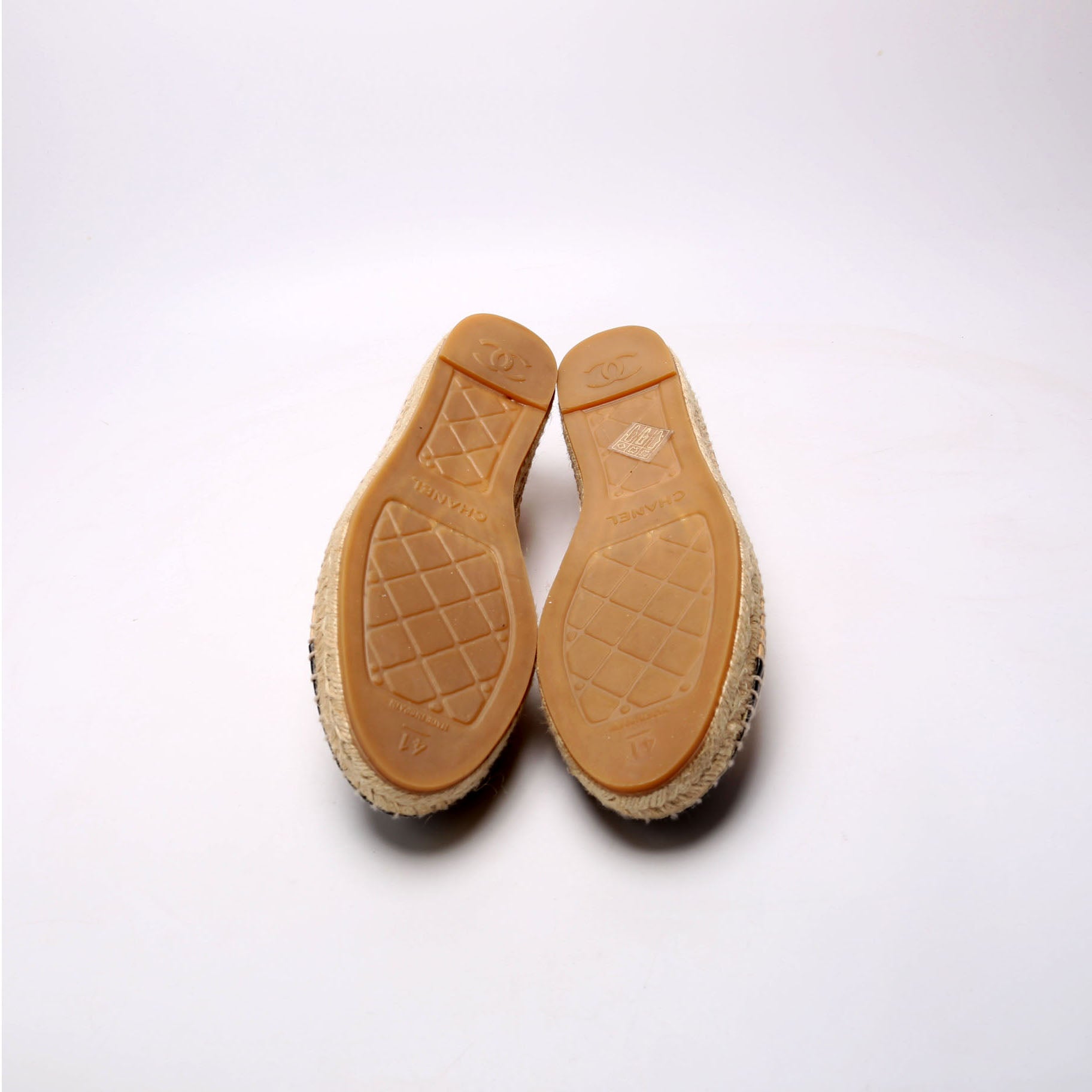 CC Logo Espadrilles Size 41 Tan/Black