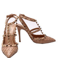 Boudoir Rockstud Ankle Strap Heels Size 38 Tan