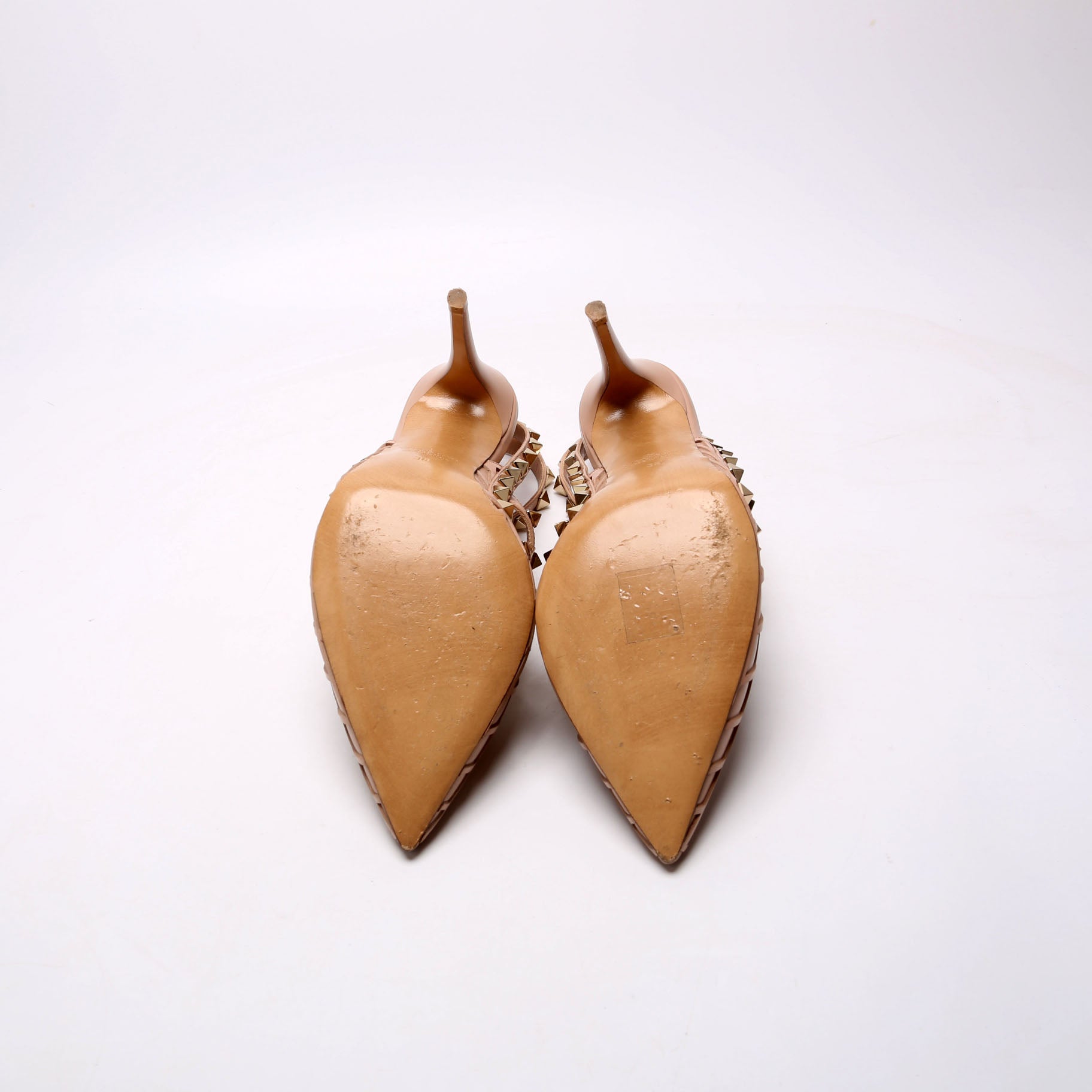 Boudoir Rockstud Ankle Strap Heels Size 38 Tan