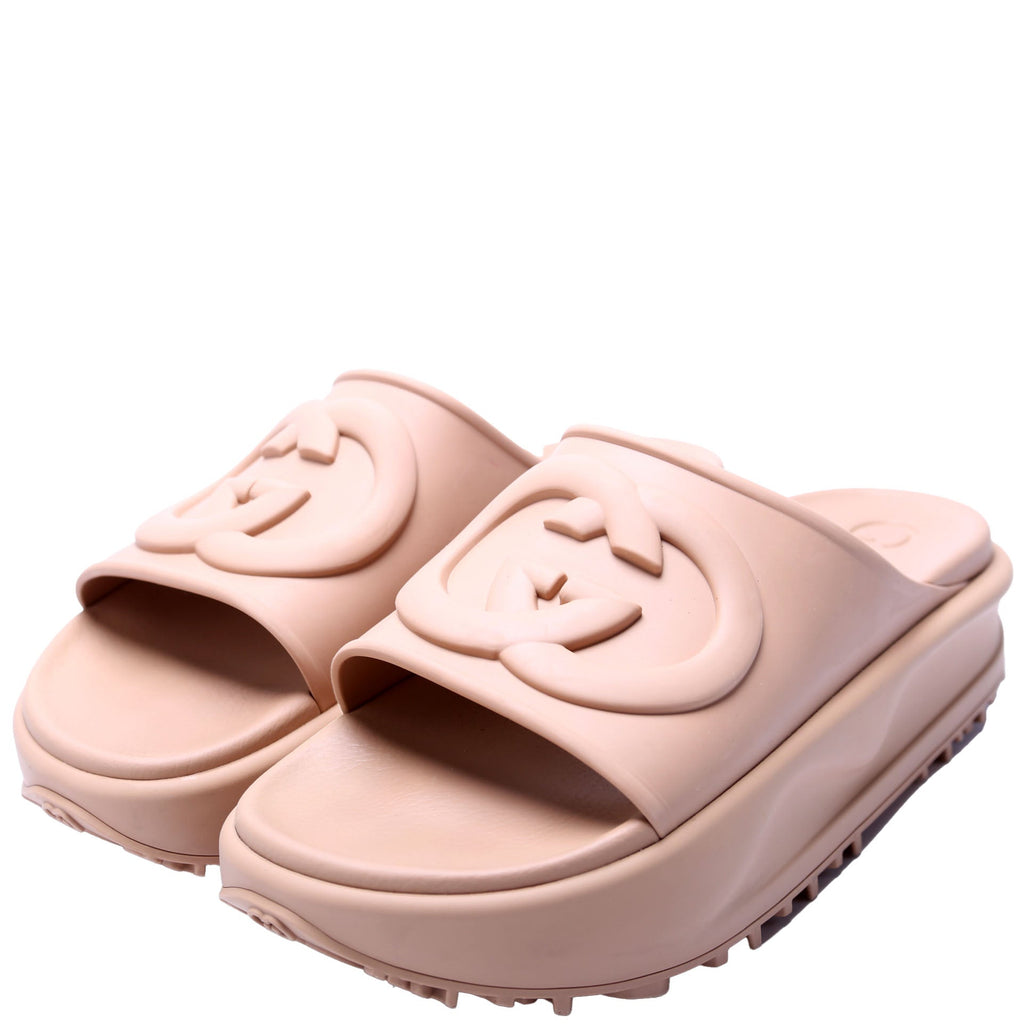 Interlocking G Rubber Platform Slides Mens Size 7