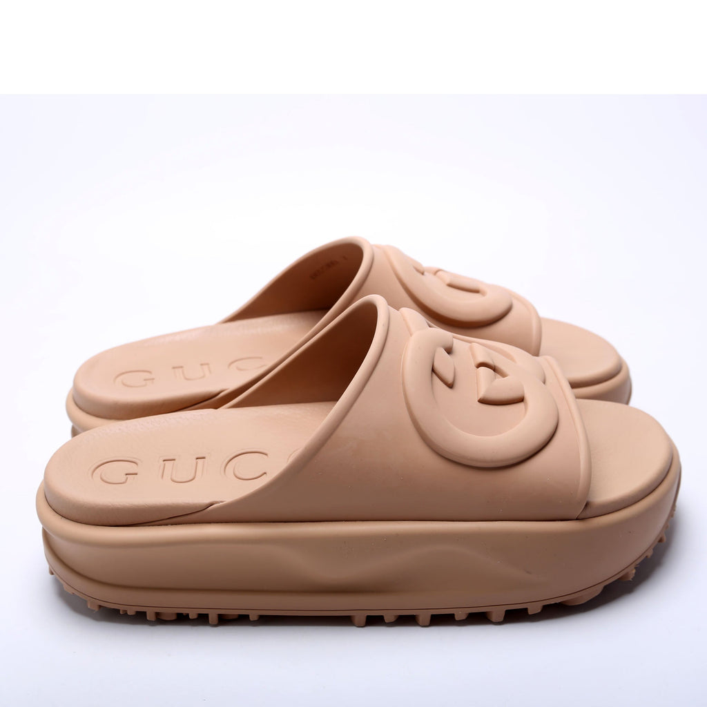 Interlocking G Rubber Platform Slides Mens Size 7