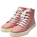 GG Canvas High Top Sneakers Size 37.5 Pink