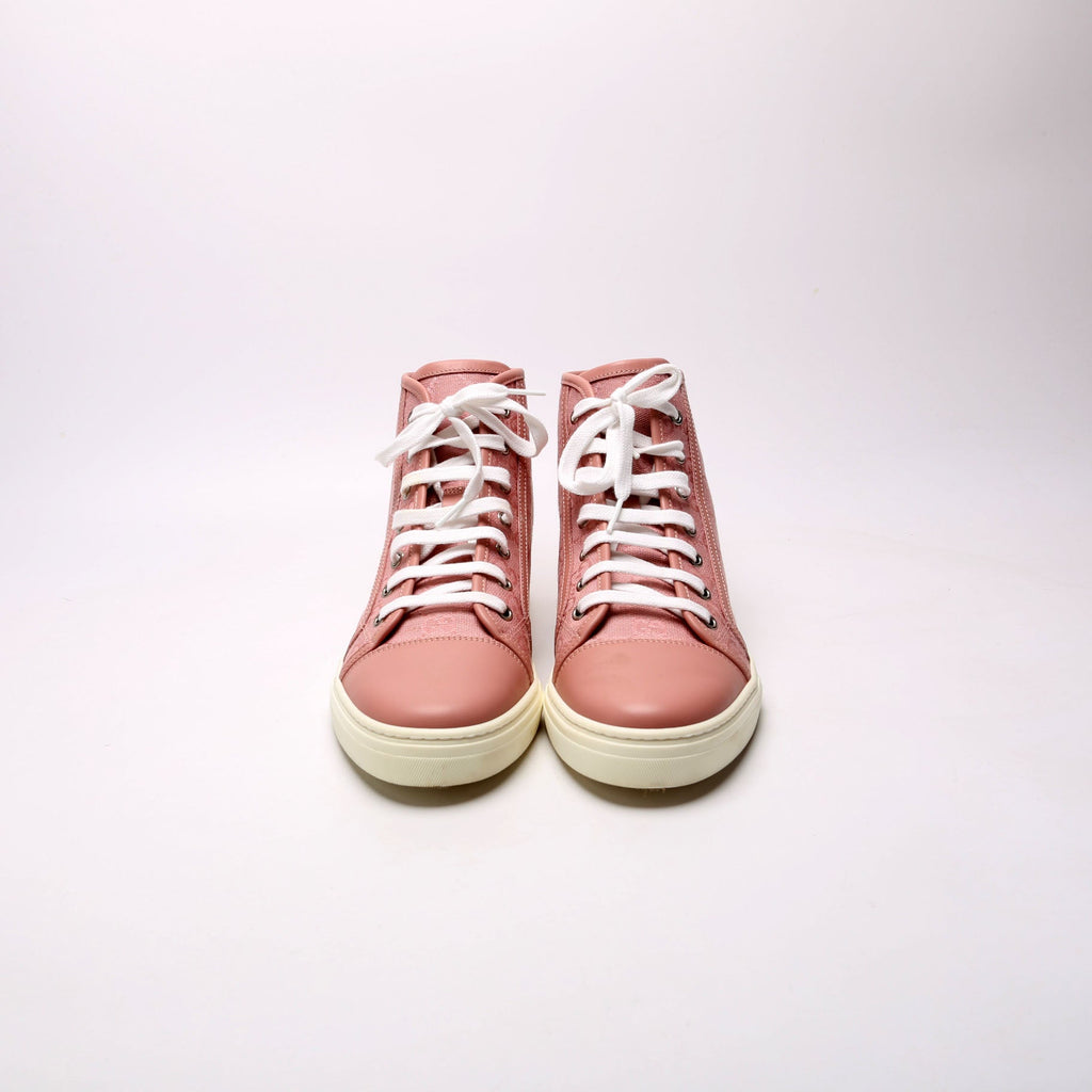GG Canvas High Top Sneakers Size 37.5 Pink