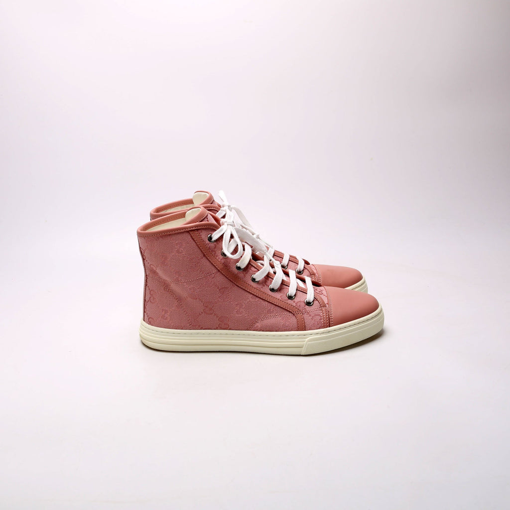 GG Canvas High Top Sneakers Size 37.5 Pink
