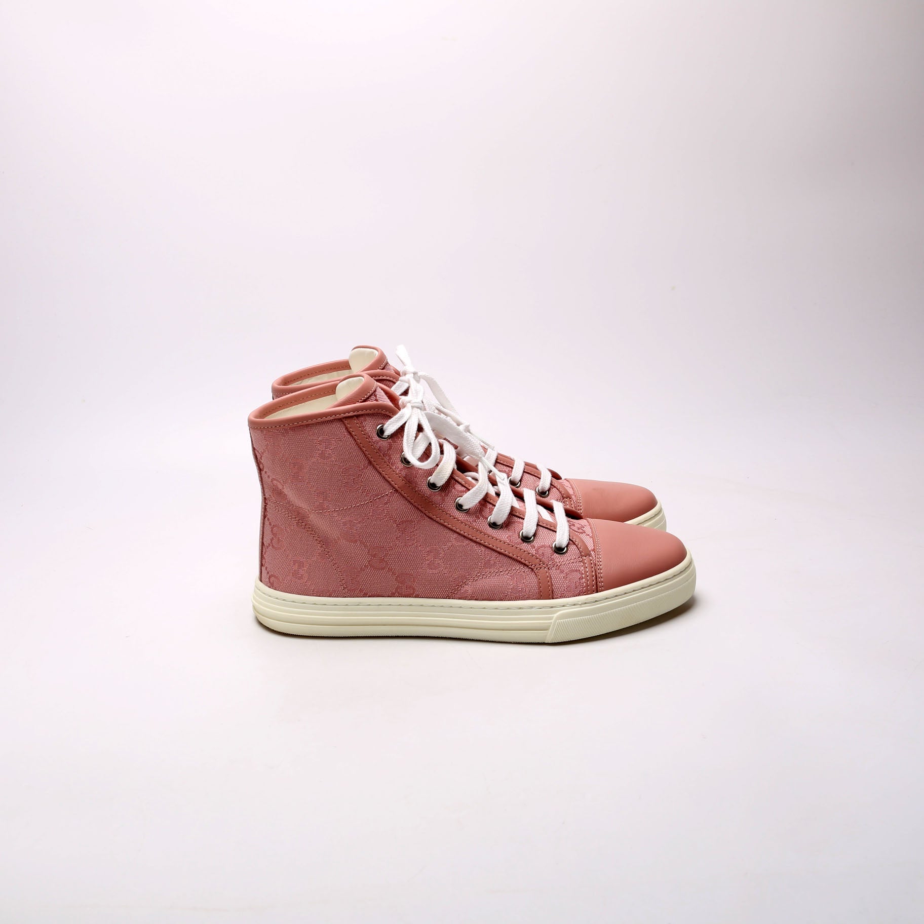 GG Canvas High Top Sneakers Size 37.5 Pink