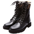 Fendi Rockoko Combat Boots Size 35 Black