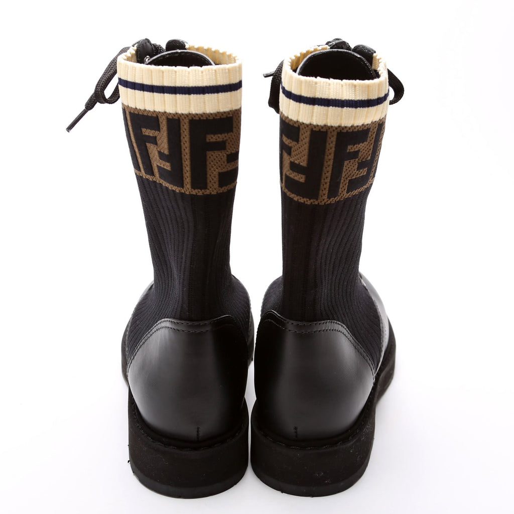 Fendi Rockoko Combat Boots Size 35 Black