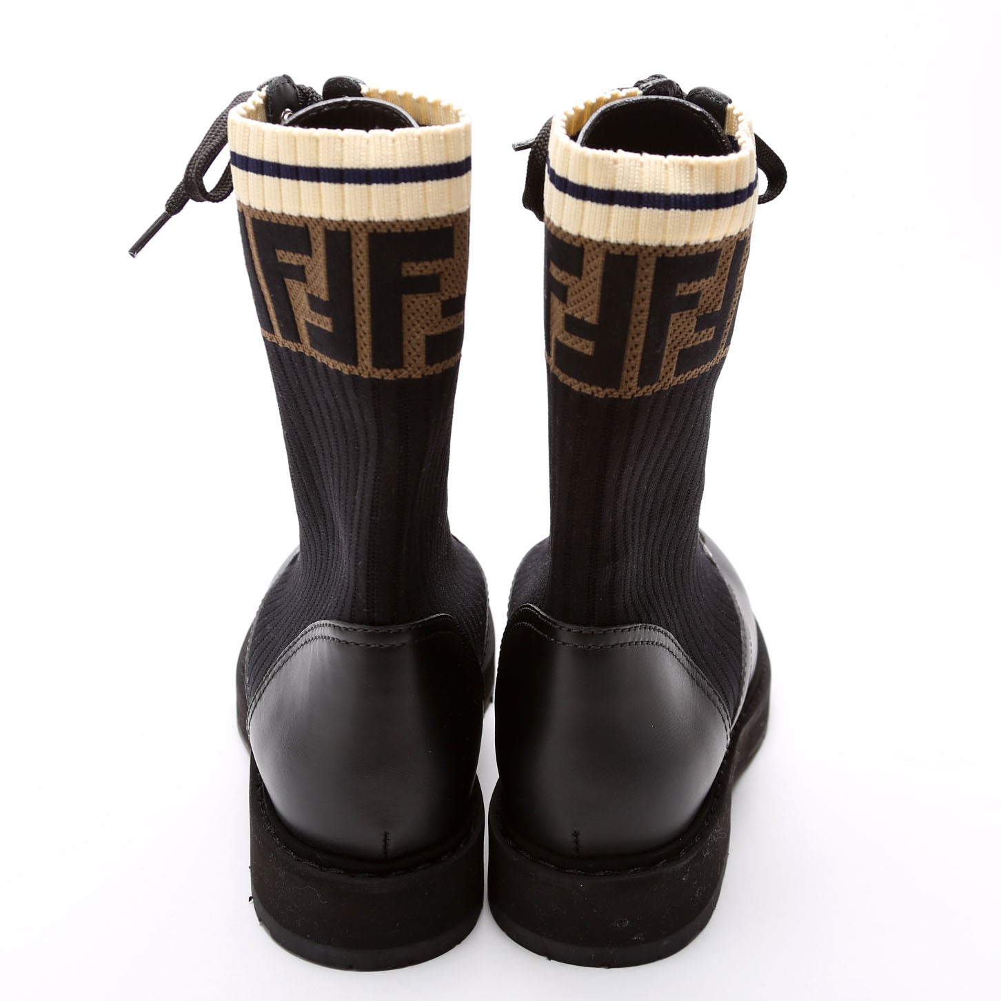 Fendi Rockoko Combat Boots Size 35 Black