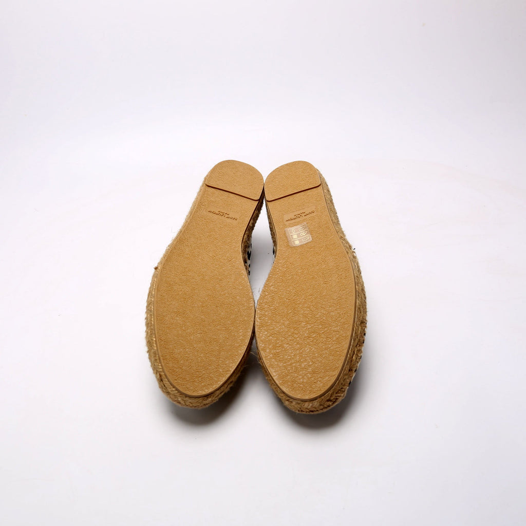 Leopard Print Canvas Espadrilles Size 39 White/Black