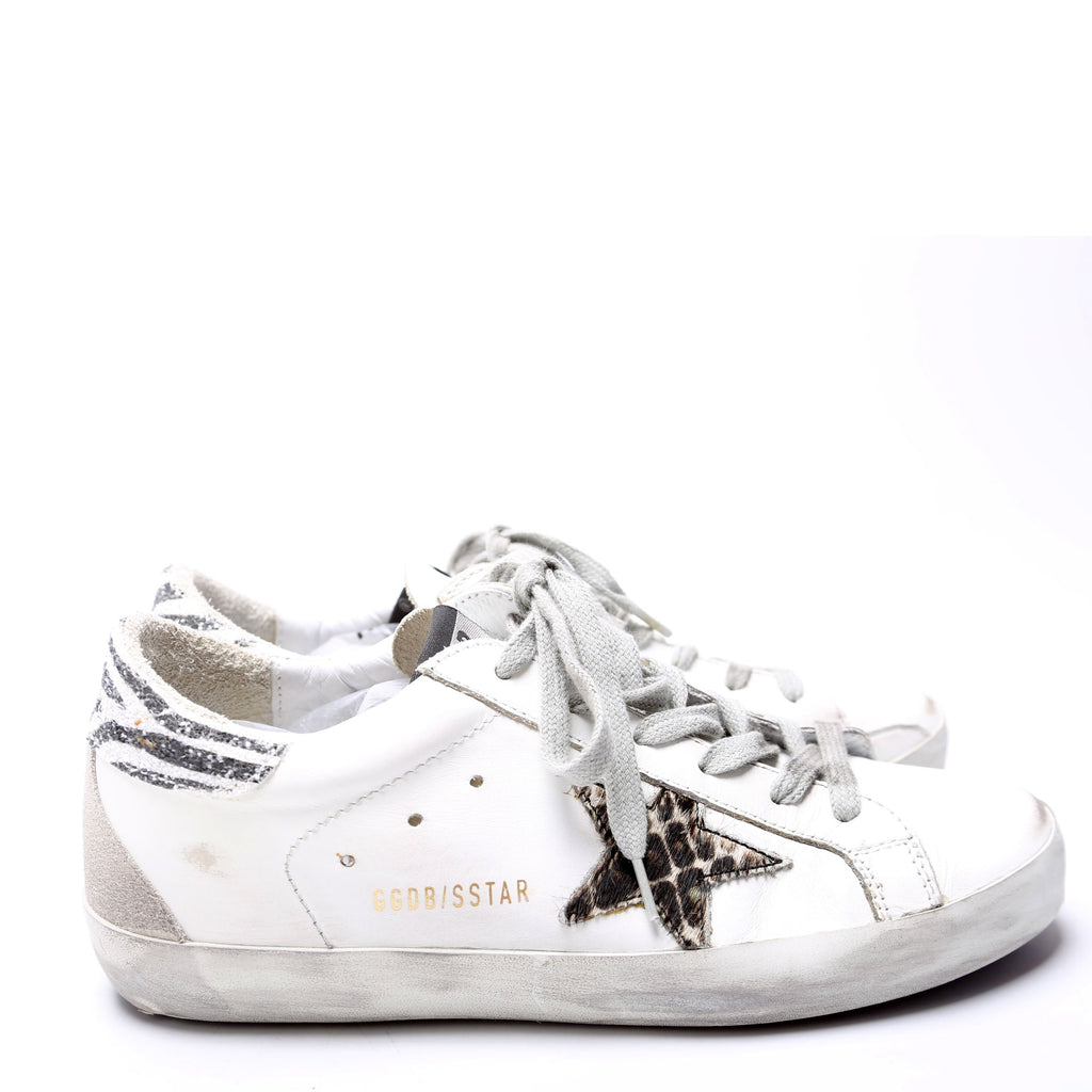 Superstar Sneakers Size 37 White and Animal Print