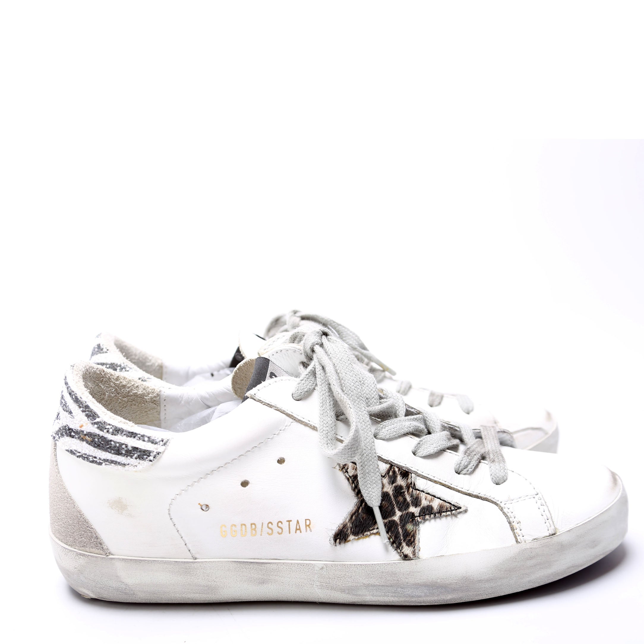 Superstar Sneakers Size 37 White and Animal Print