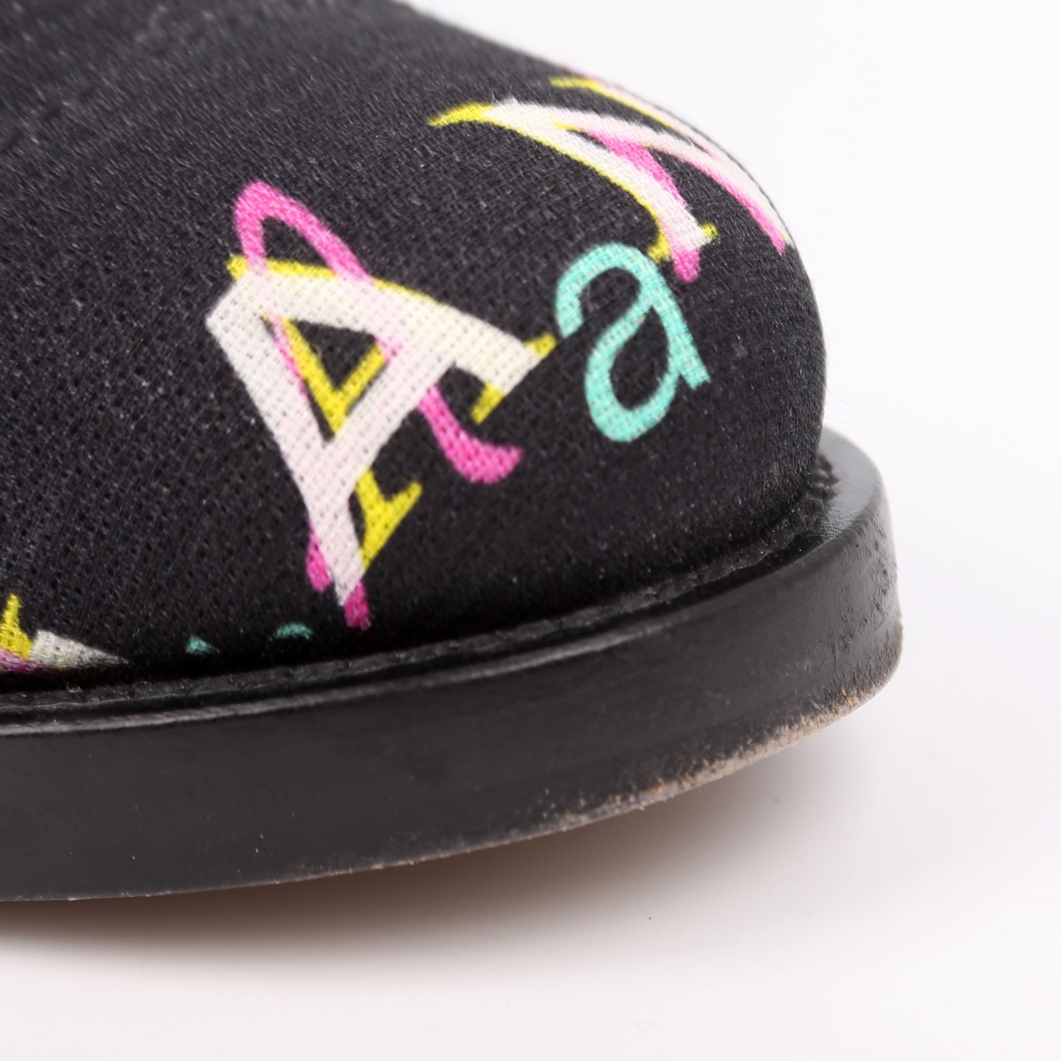 Tweed Logo Lace-Up Boots Size 37.5 Black/Multicolor