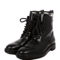 D-Order Lace-Up Calfskin Boots Size 37 Black