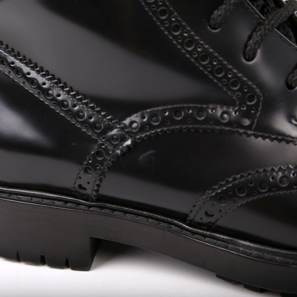 D-Order Lace-Up Calfskin Boots Size 37 Black