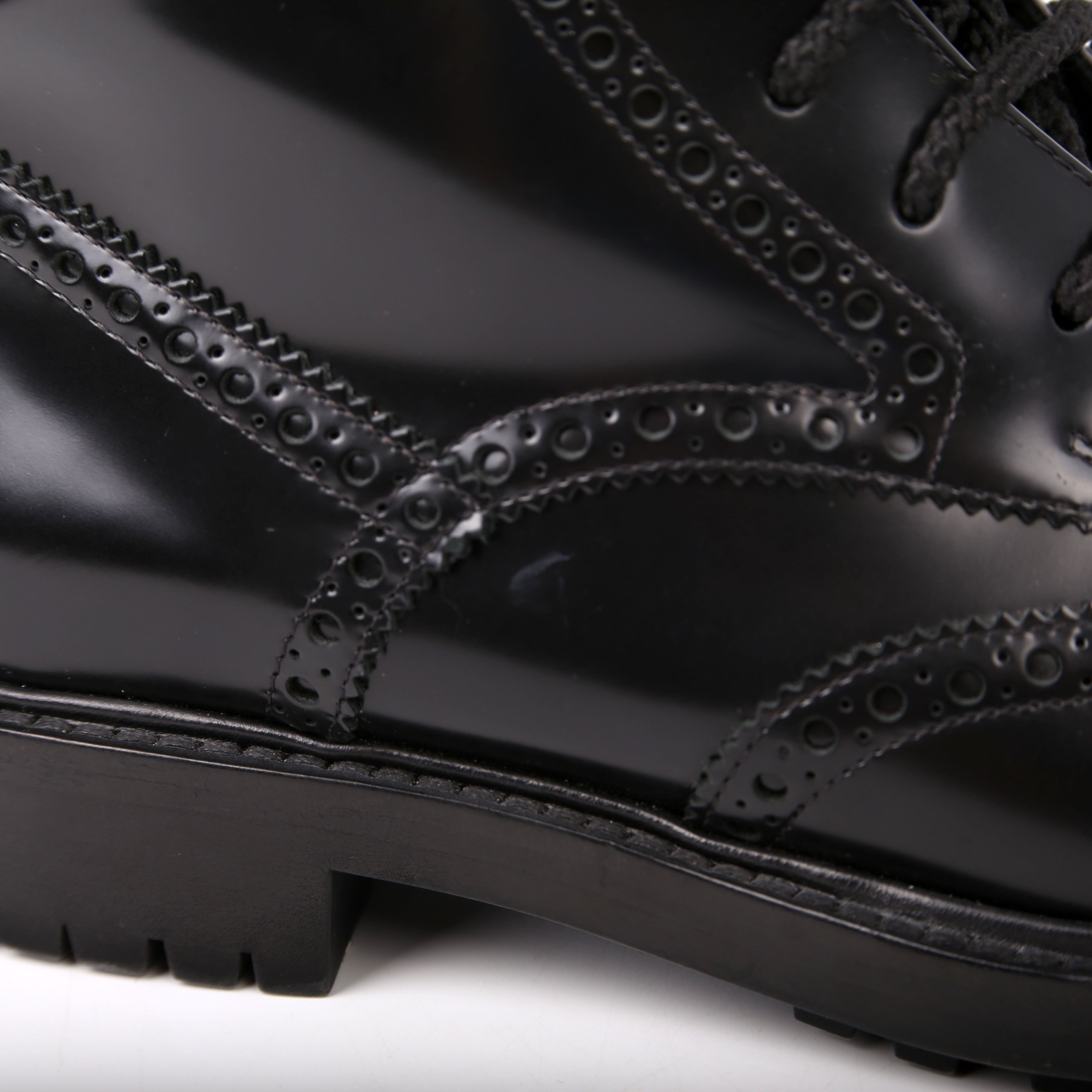 D-Order Lace-Up Calfskin Boots Size 37 Black