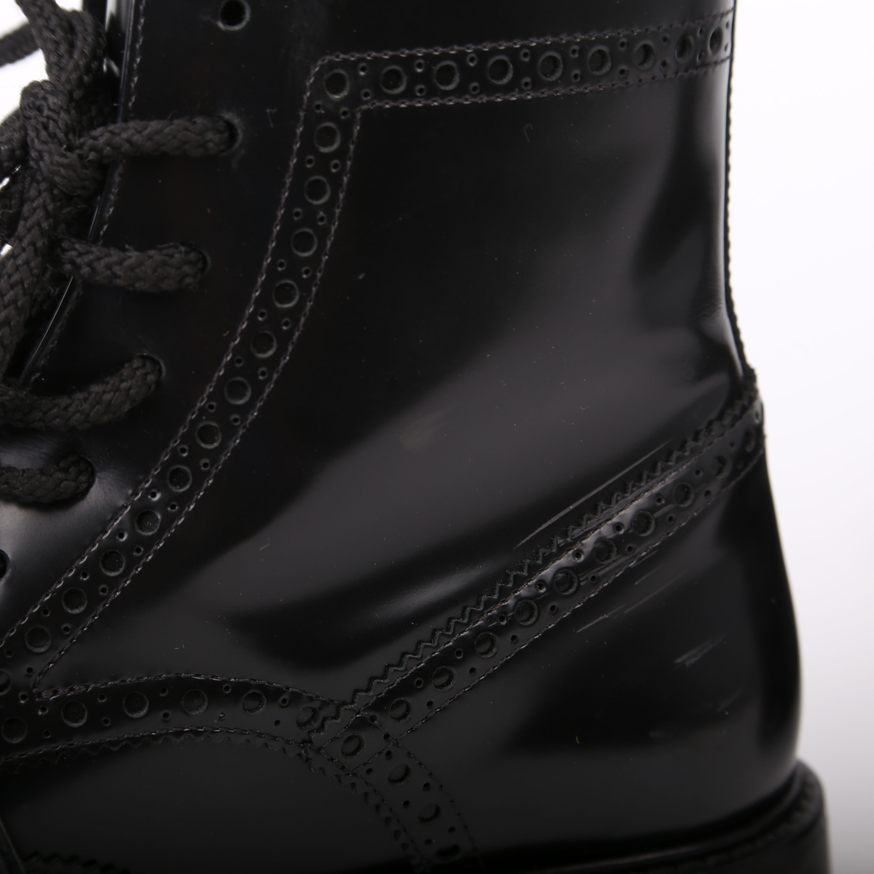 D-Order Lace-Up Calfskin Boots Size 37 Black