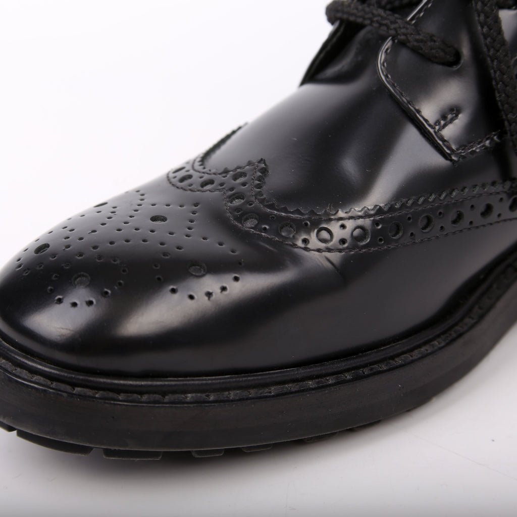 D-Order Lace-Up Calfskin Boots Size 37 Black