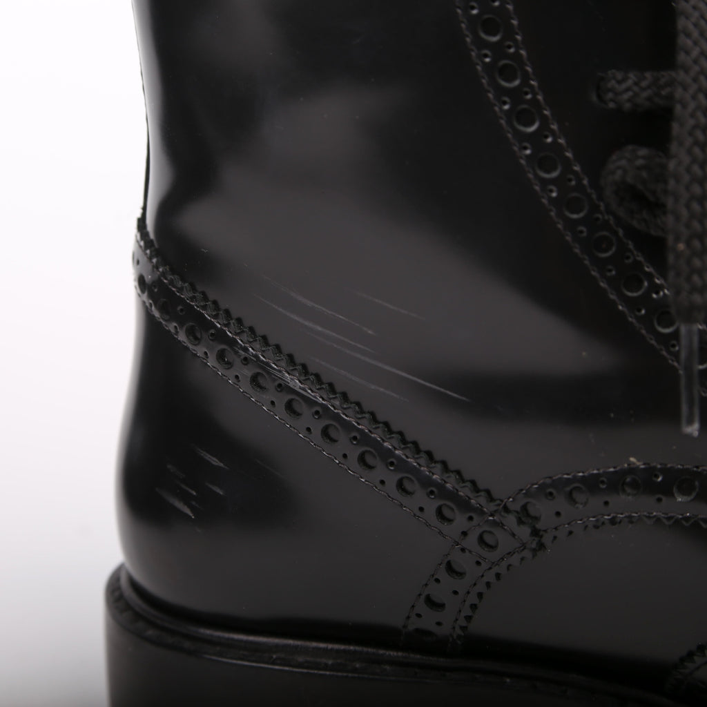 D-Order Lace-Up Calfskin Boots Size 37 Black