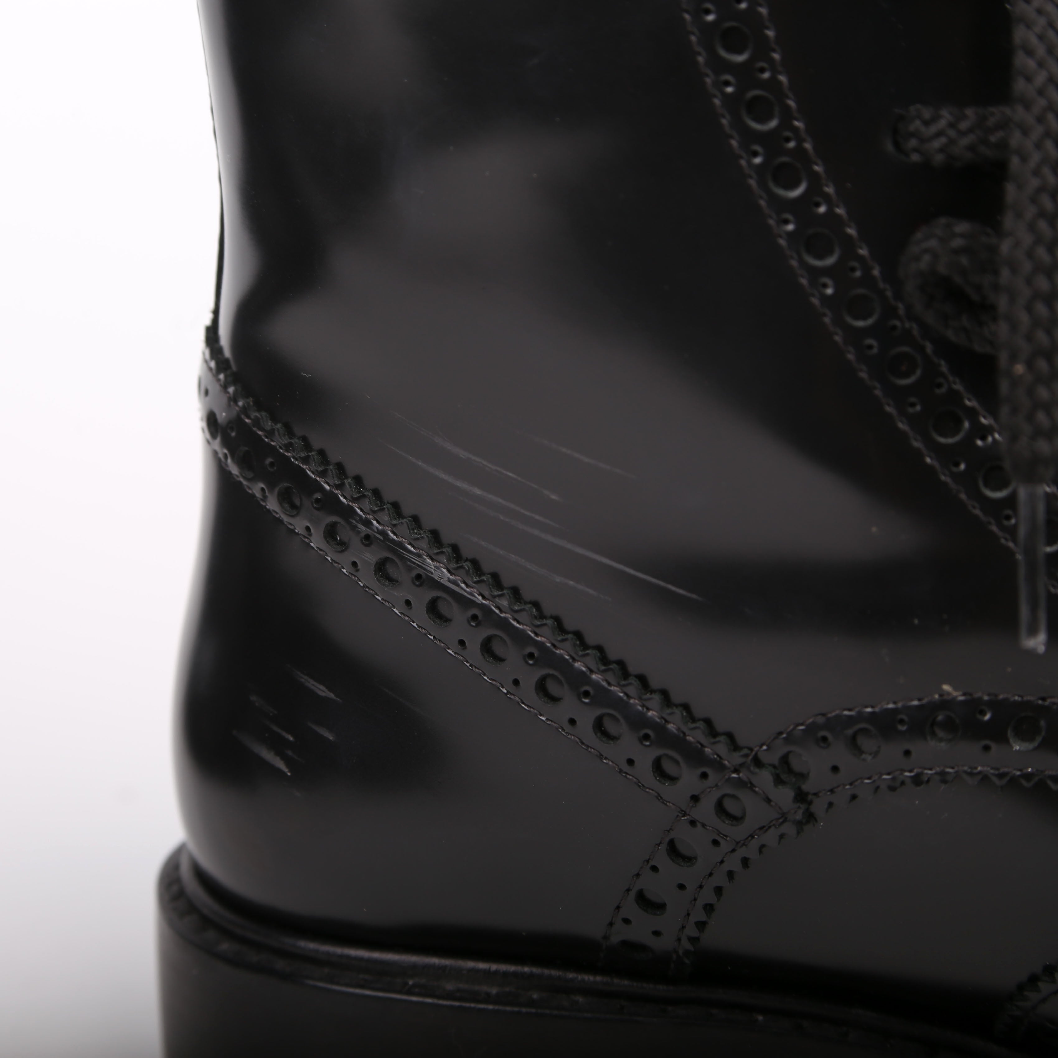 D-Order Lace-Up Calfskin Boots Size 37 Black