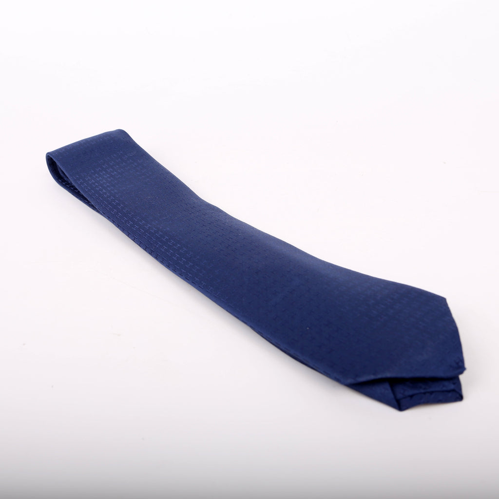 H Logo Silk Tie Navy