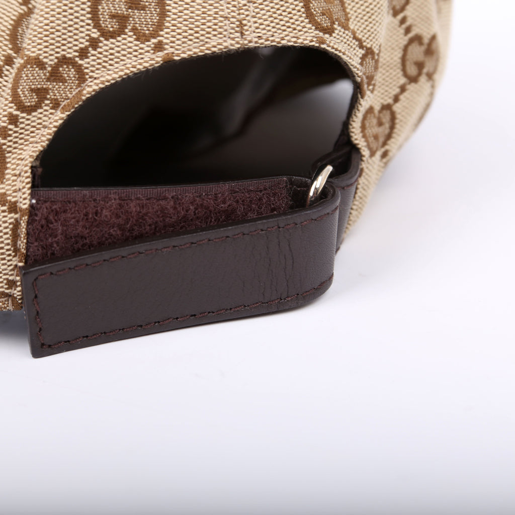 Gucci 200035 GG Canvas Web Cap Size Small Brown