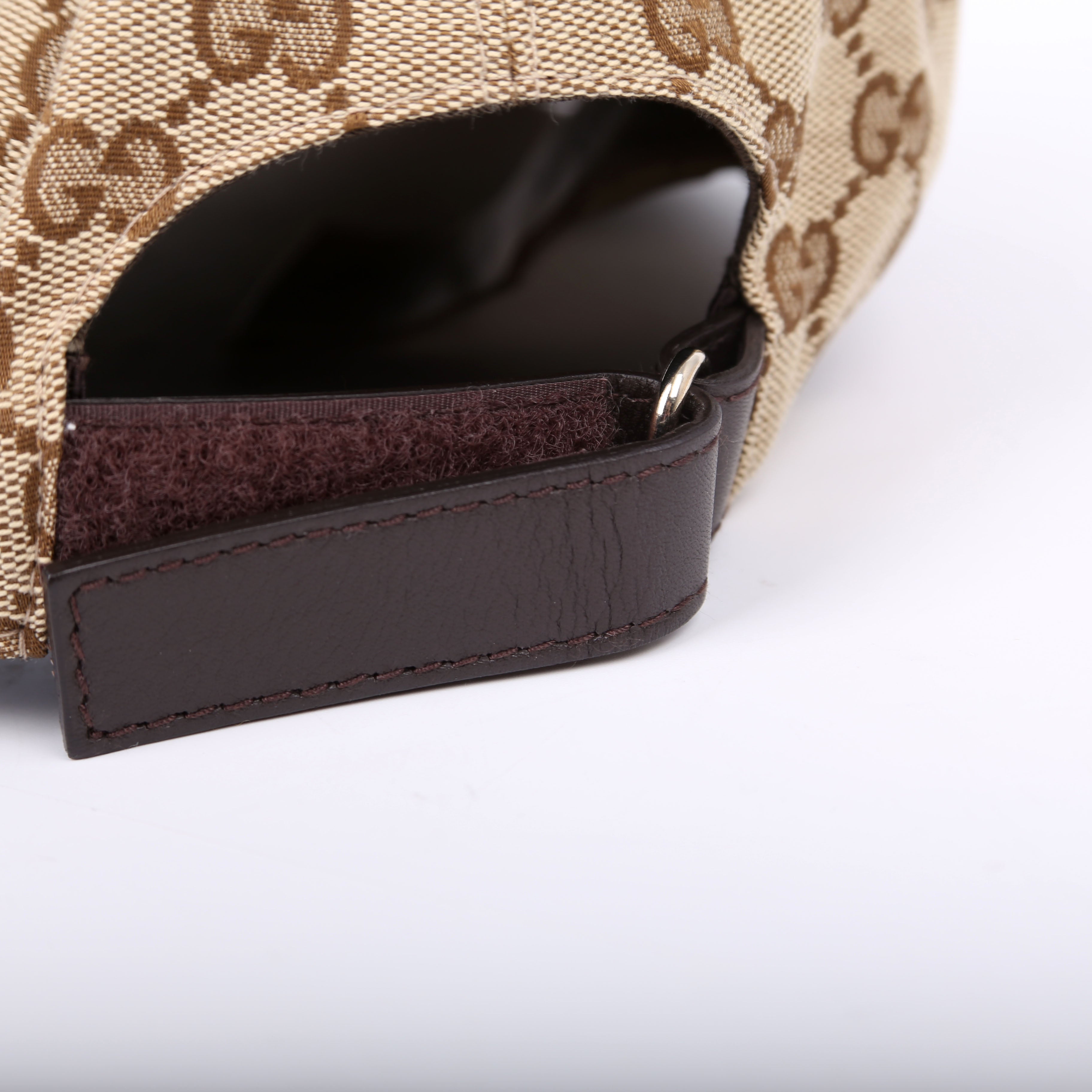 Gucci 200035 GG Canvas Web Cap Size Small Brown