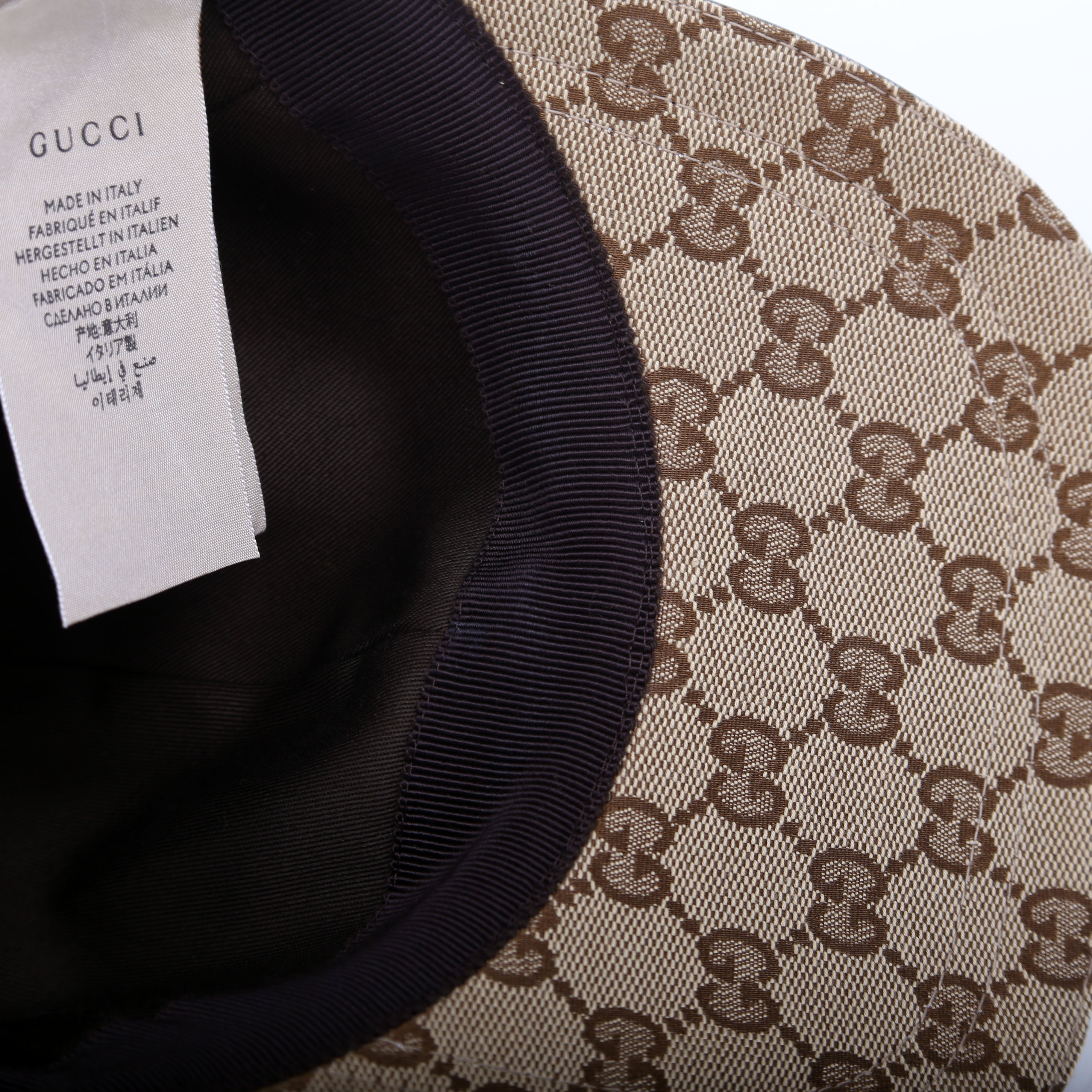 Gucci 200035 GG Canvas Web Cap Size Small Brown