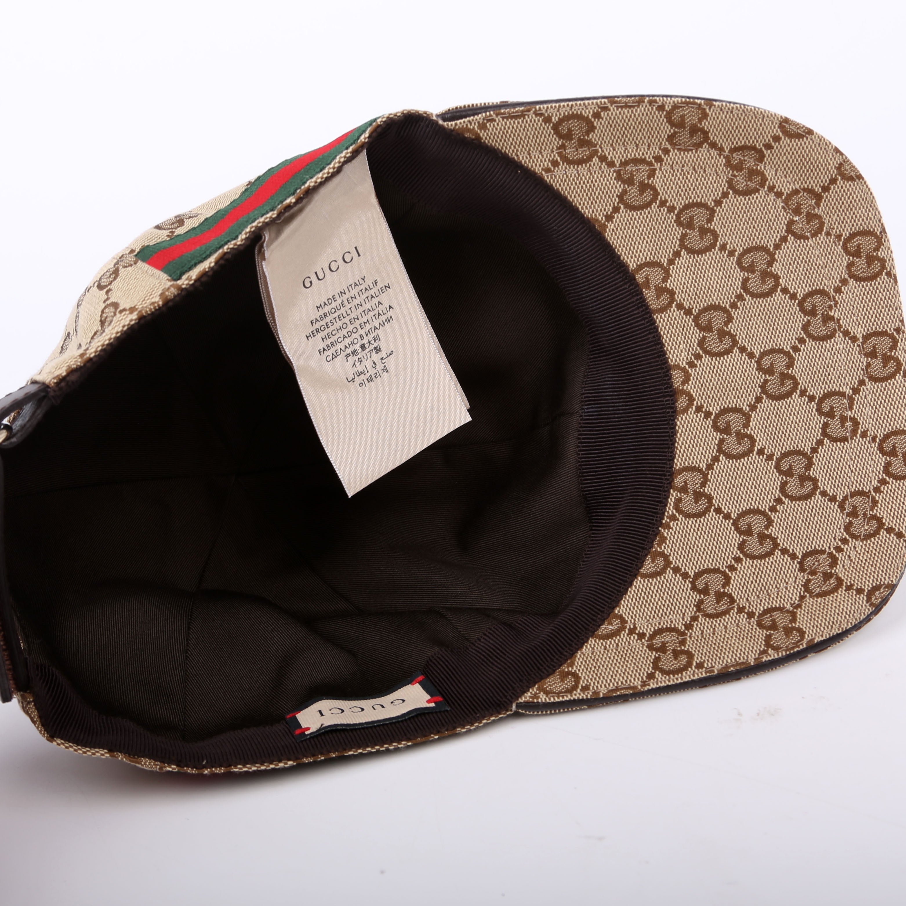 Gucci 200035 GG Canvas Web Cap Size Small Brown