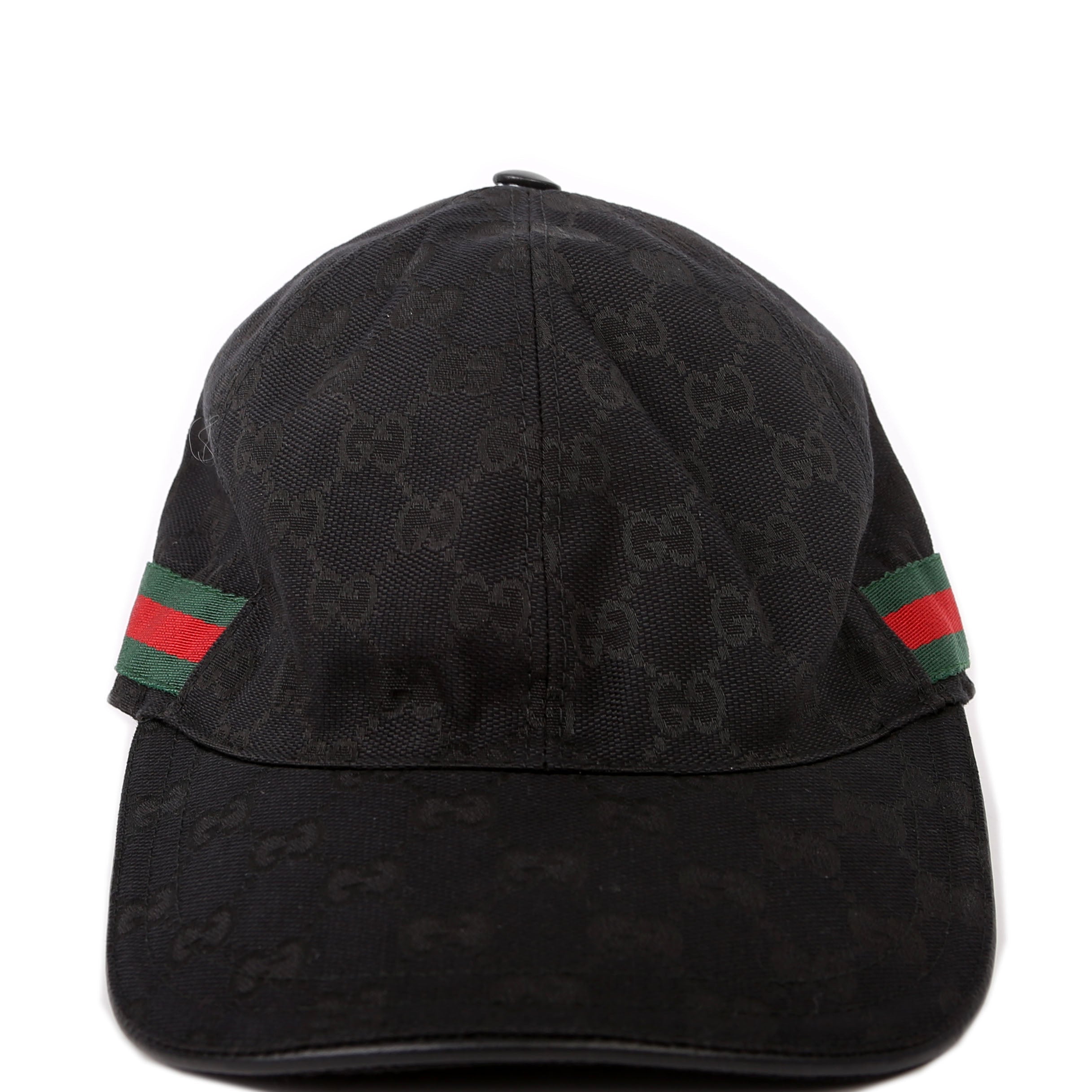 200035 GG Canvas Web Hat Size Medium Black