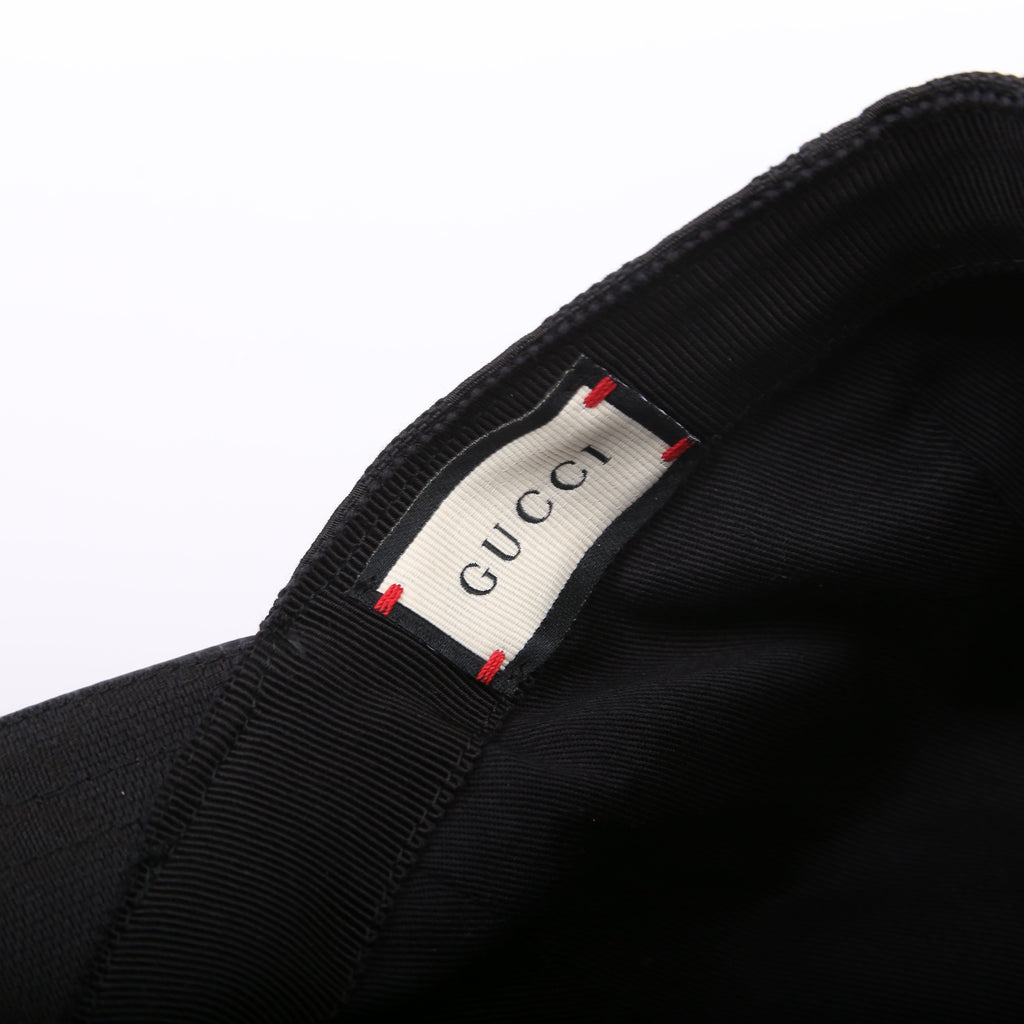 200035 GG Canvas Web Hat Size Medium Black