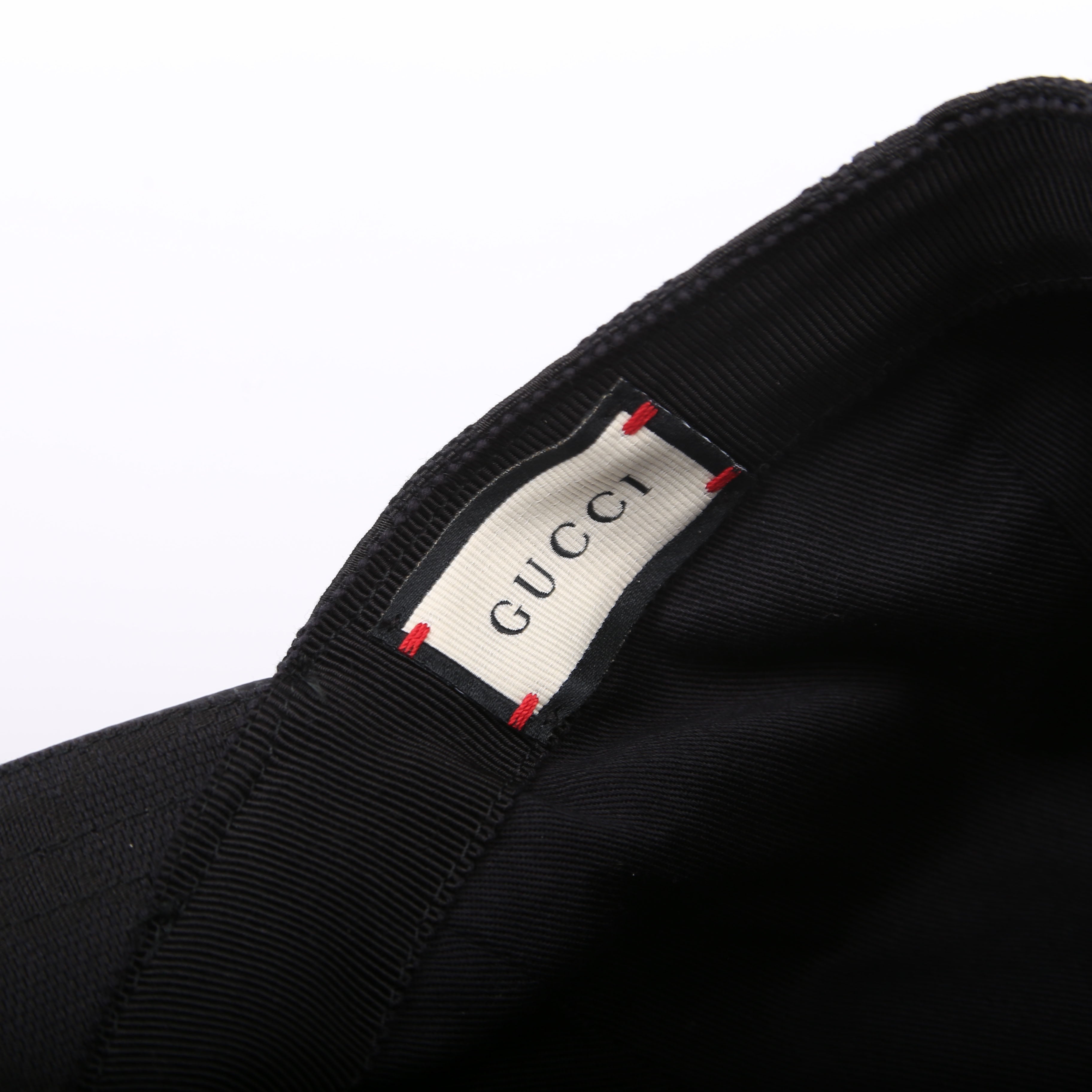 200035 GG Canvas Web Hat Size Medium Black