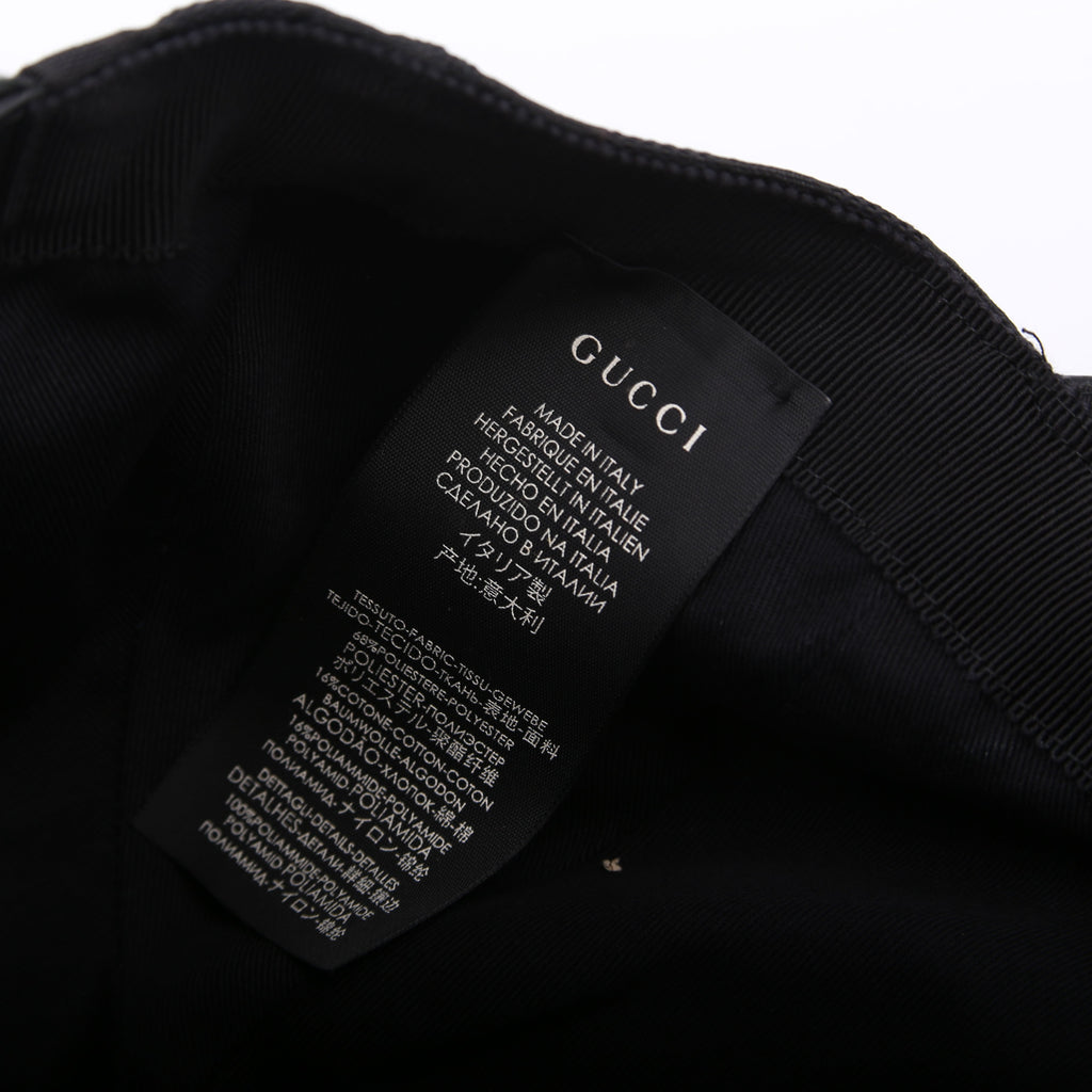 200035 GG Canvas Web Hat Size Medium Black