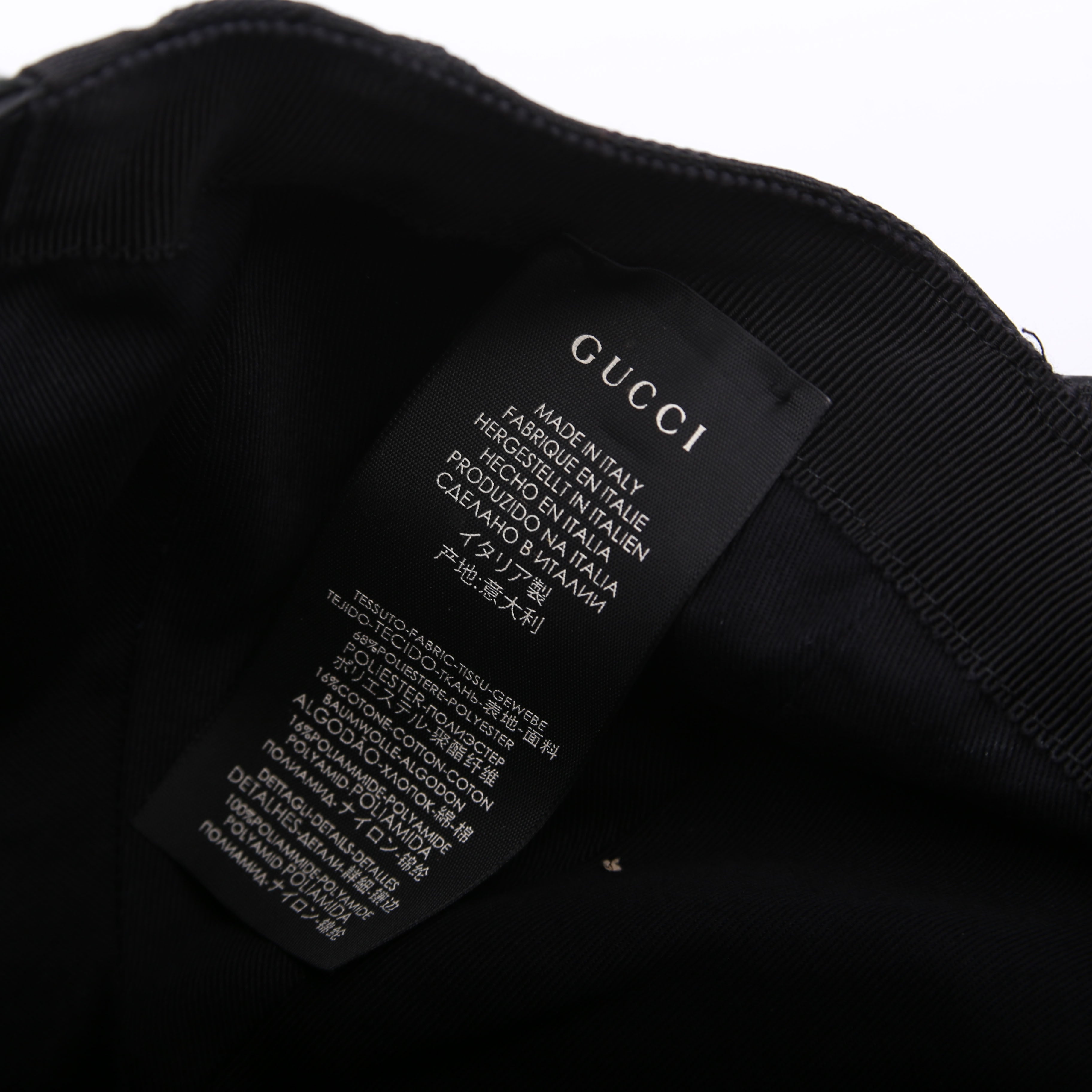 200035 GG Canvas Web Hat Size Medium Black