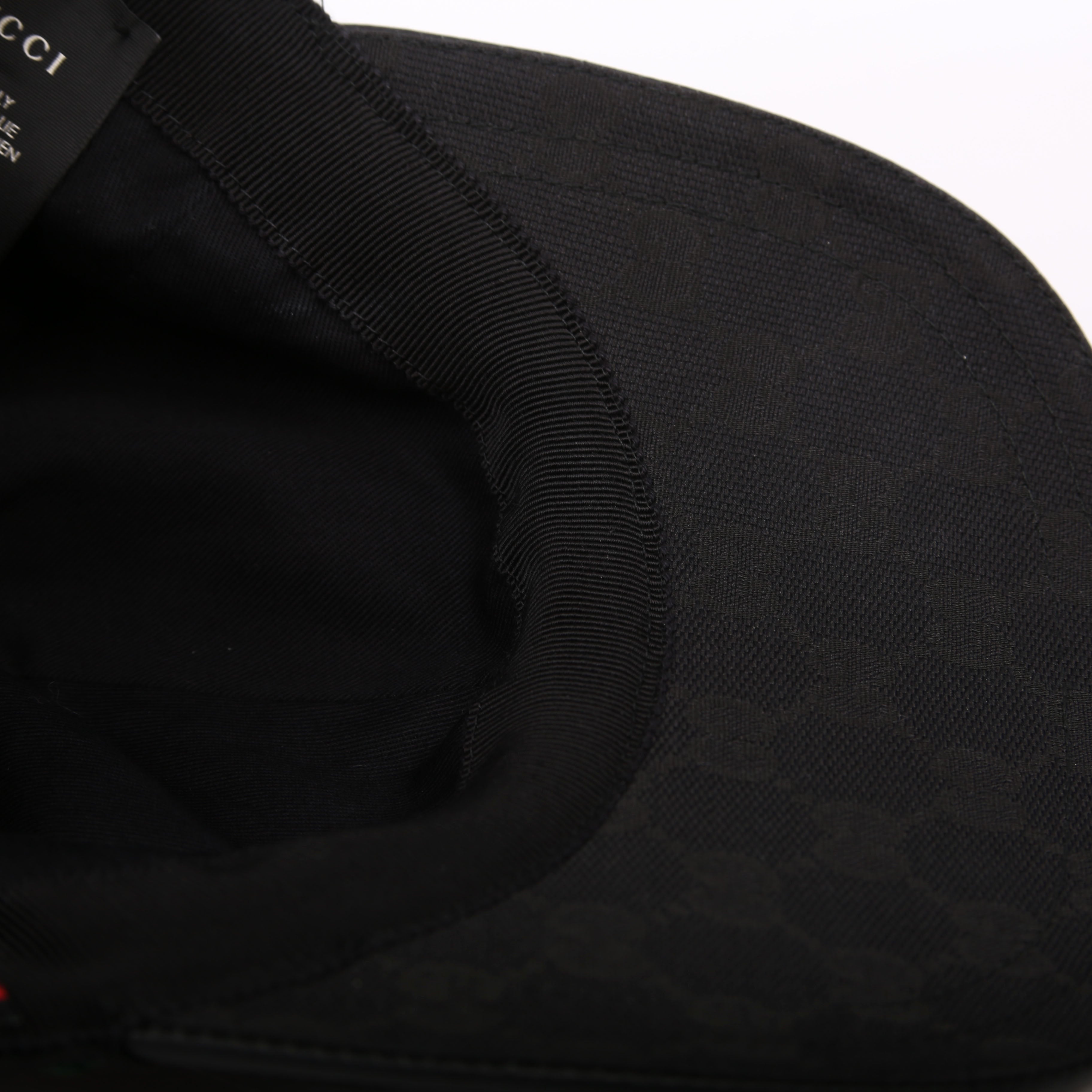 200035 GG Canvas Web Hat Size Medium Black