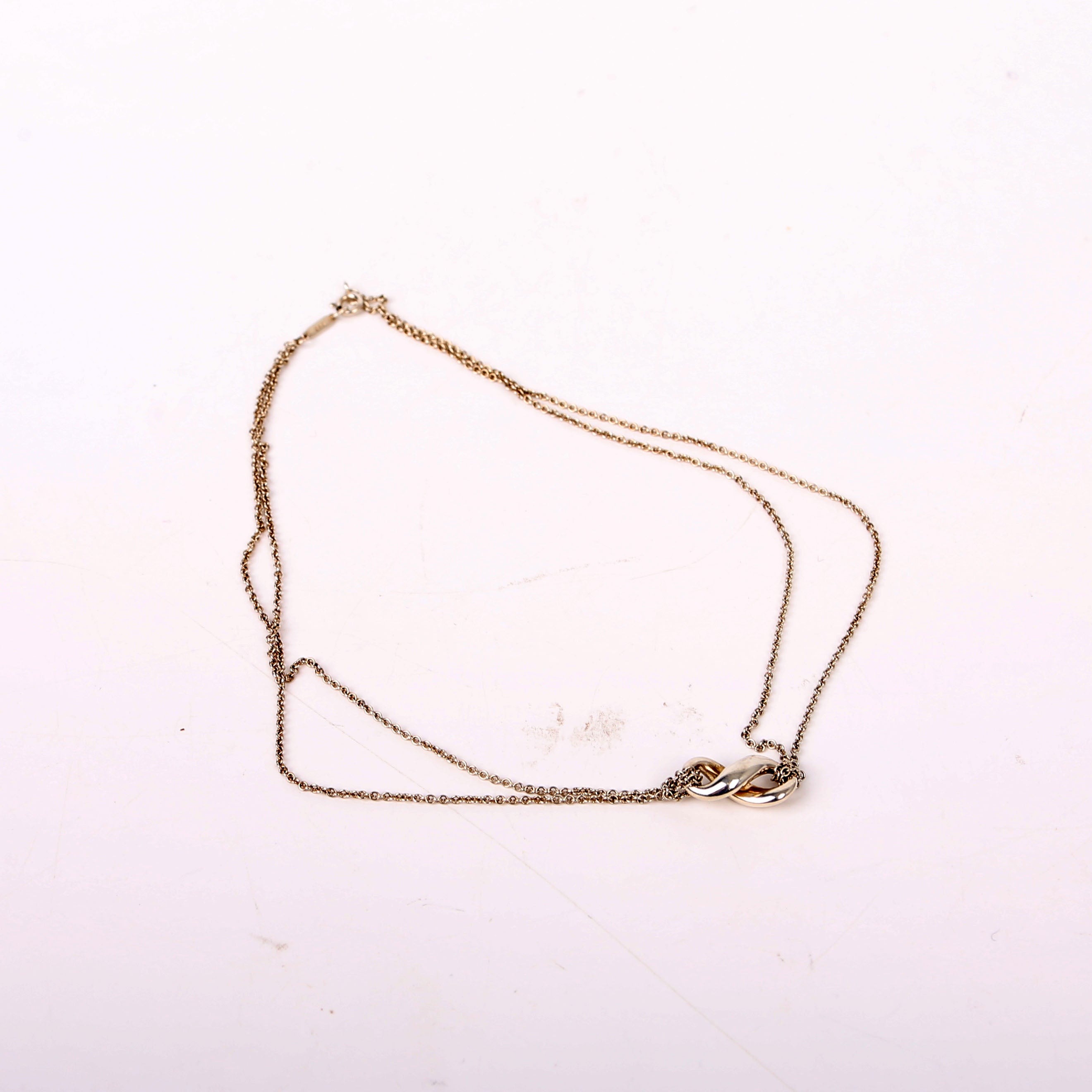 Infinity Double Chain 925 Necklace Silver