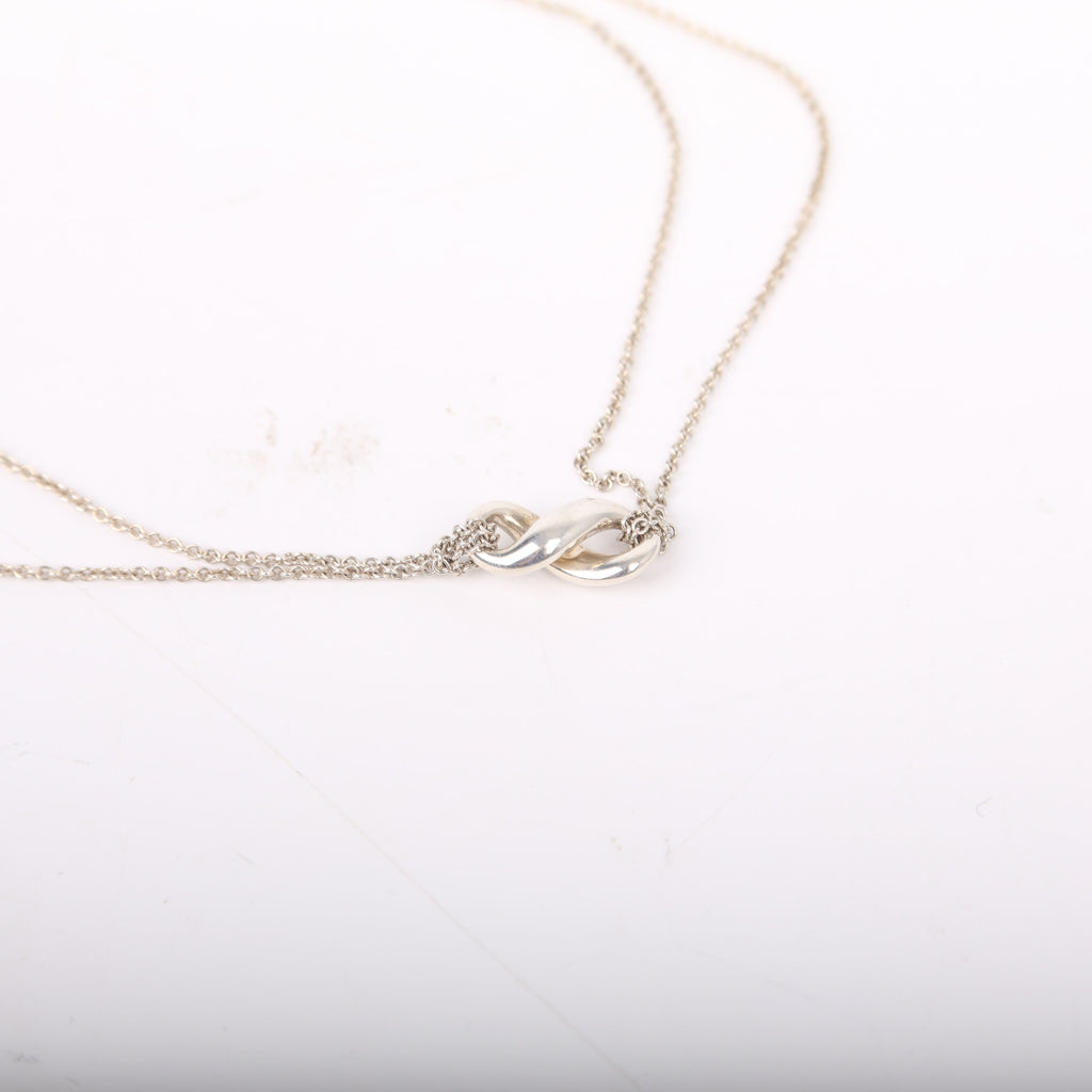 Infinity Double Chain 925 Necklace Silver