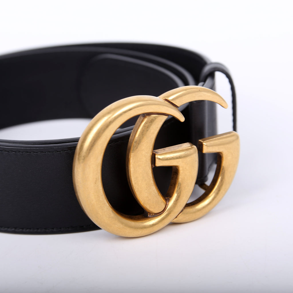 4000593 Marmont GG Leather Belt Size 80/32 Black