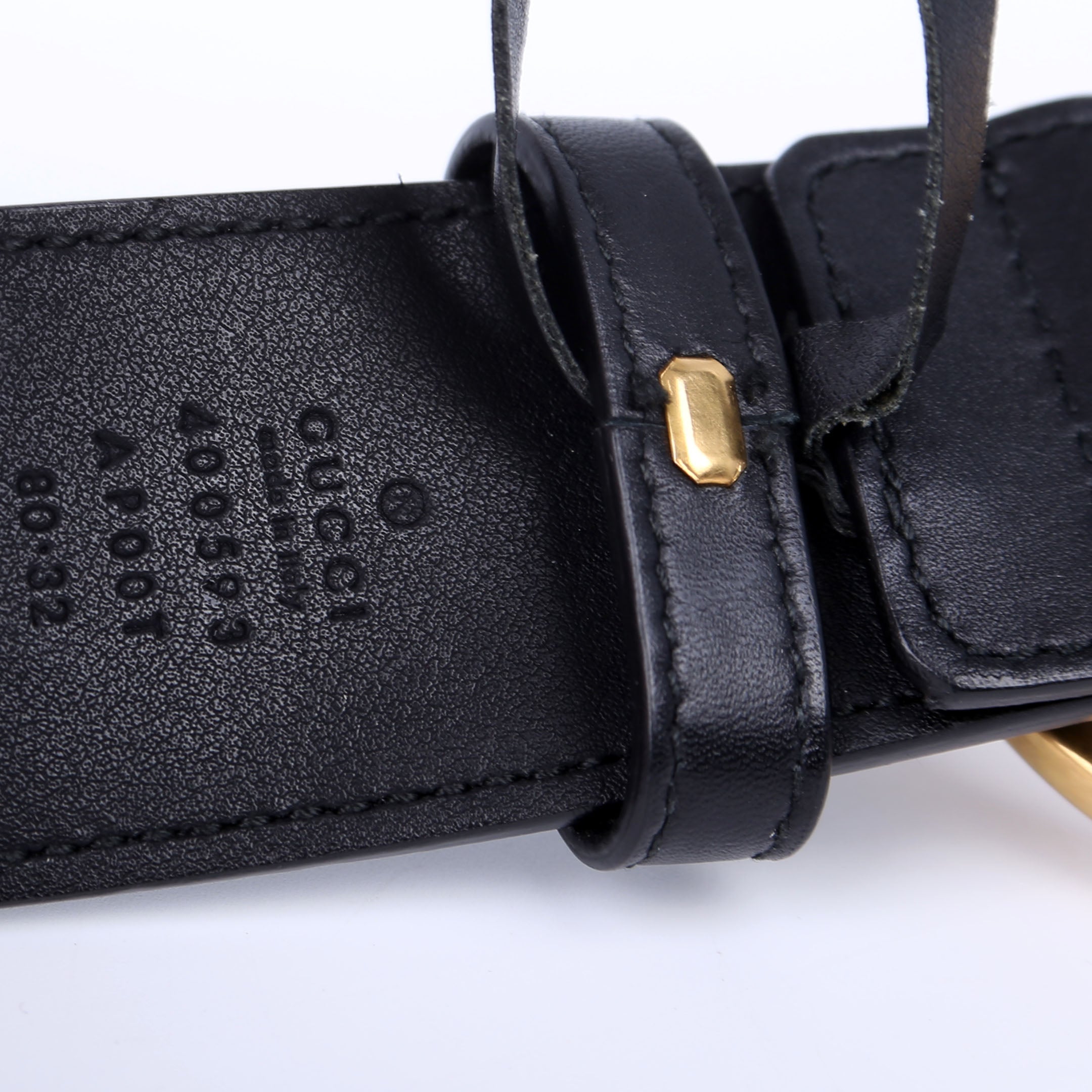 4000593 Marmont GG Leather Belt Size 80/32 Black