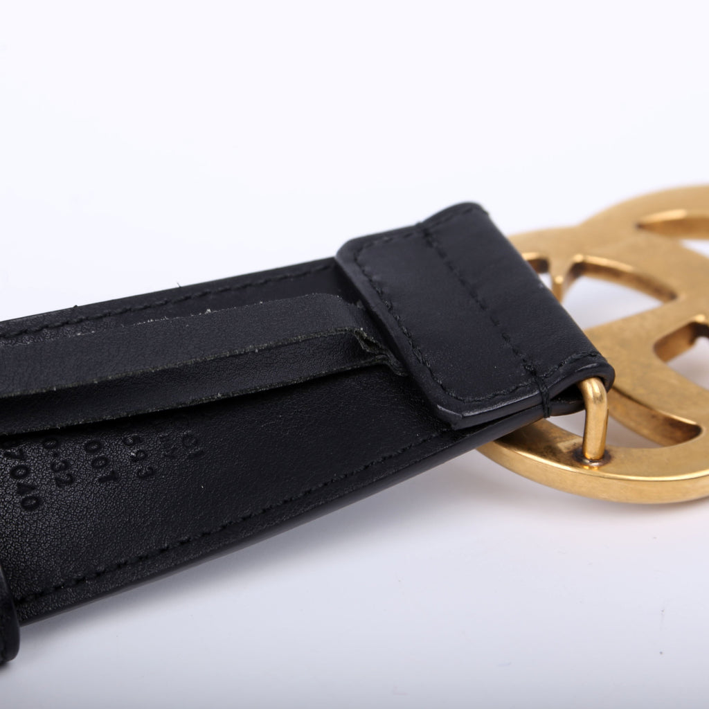 4000593 Marmont GG Leather Belt Size 80/32 Black