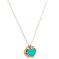 Please Return Mini Double Enamel Heart 925 Necklace Silver/Blue