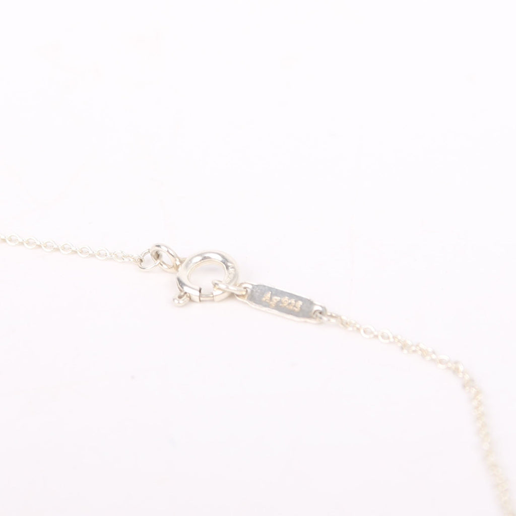 Please Return Mini Double Enamel Heart 925 Necklace Silver/Blue