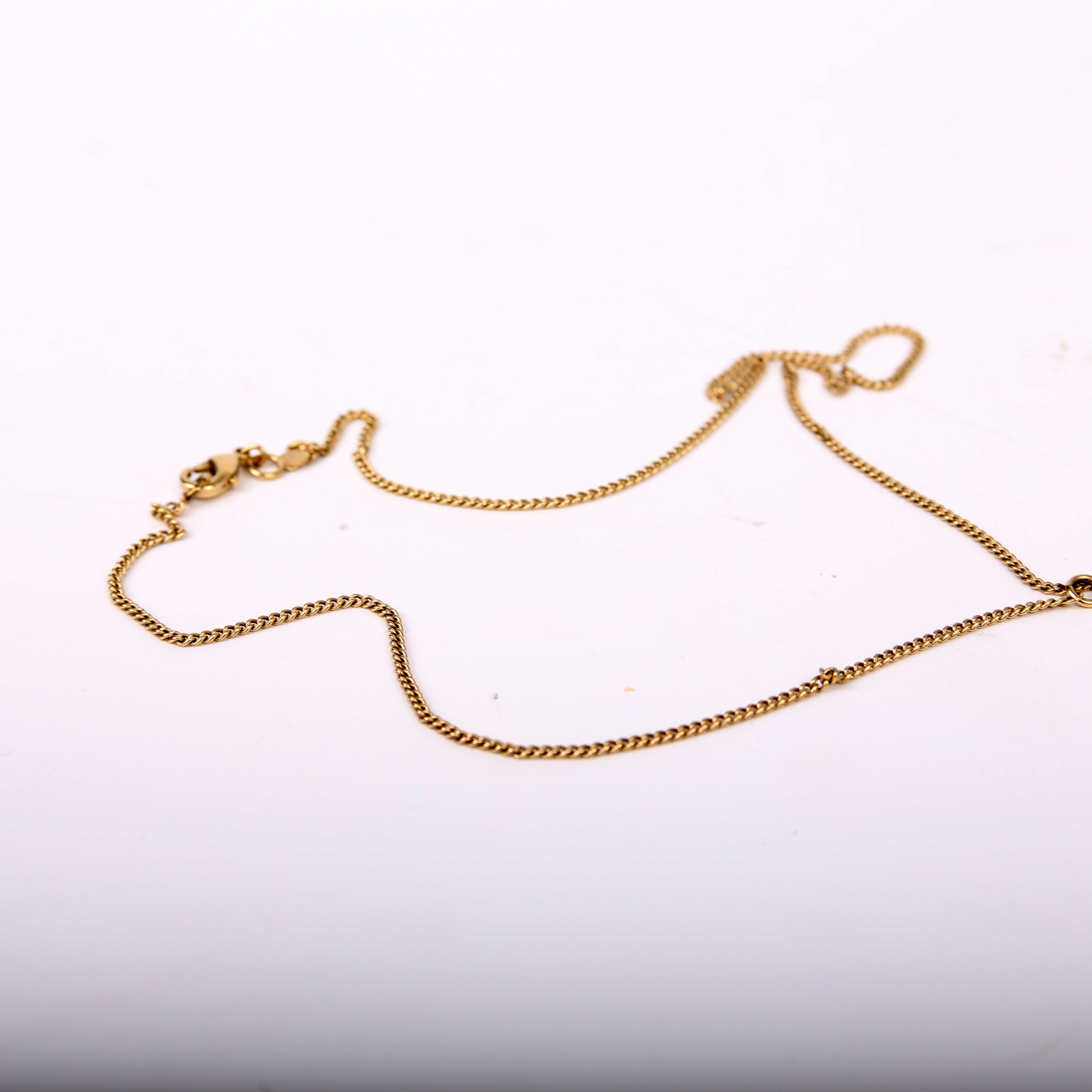 Cambon Dog Tag Long Necklace Gold