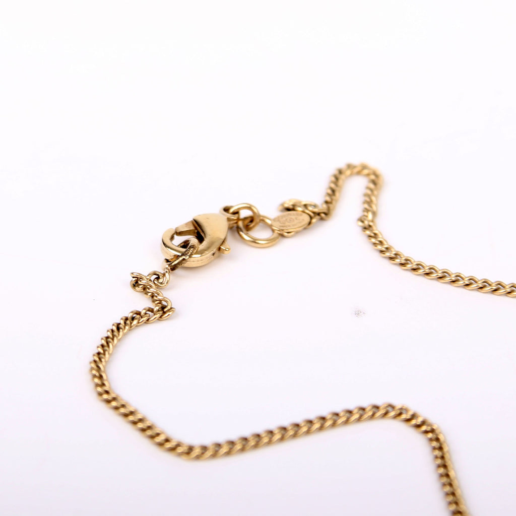 Cambon Dog Tag Long Necklace Gold