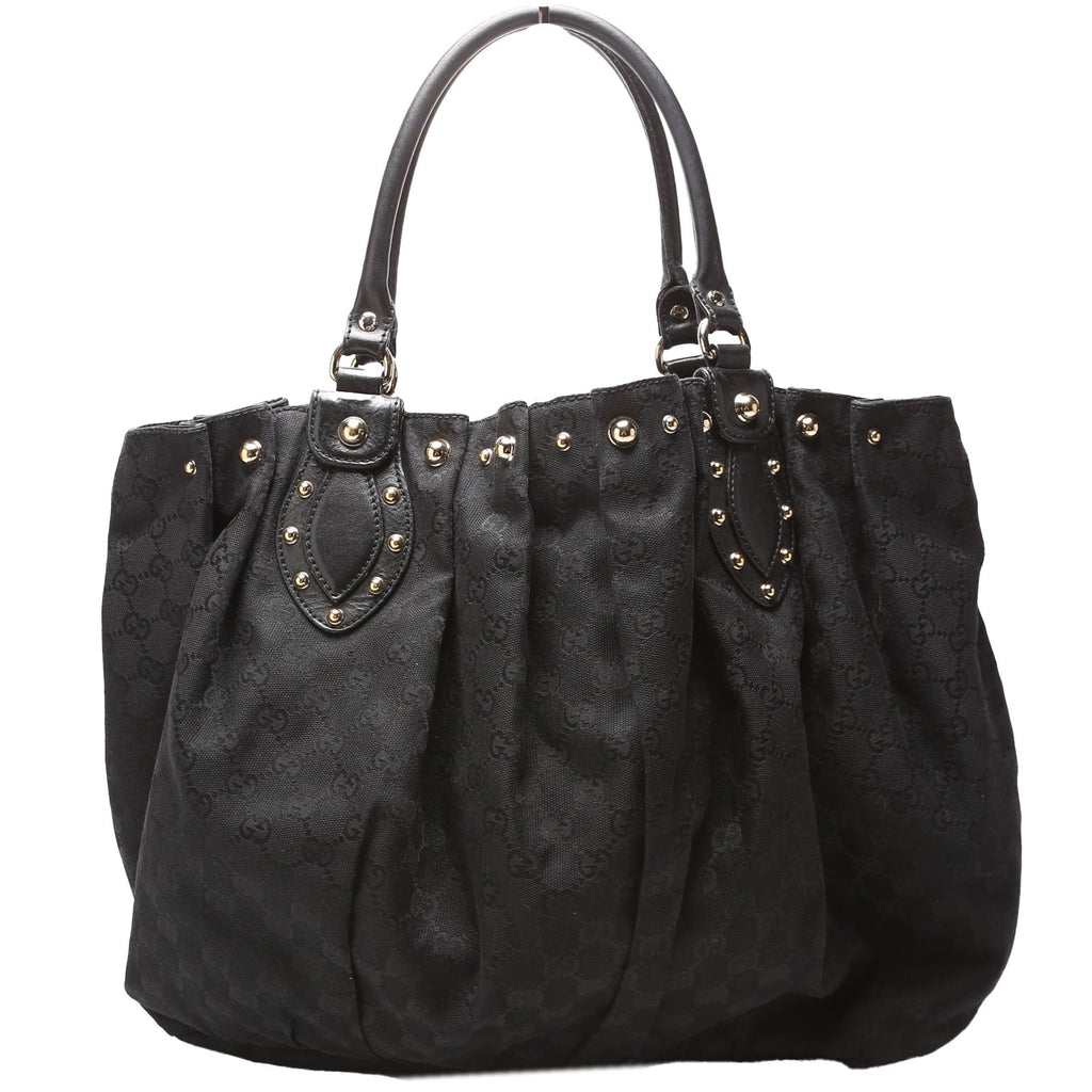 203626 GG Canvas Studded Pelham Tote Large Black